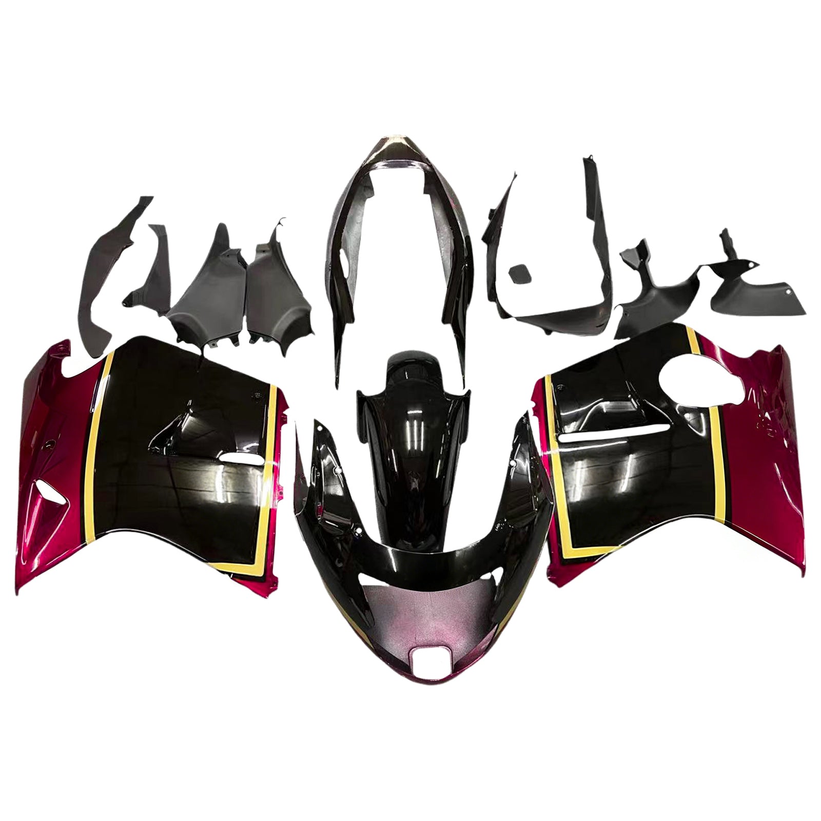 Amotopart 1996-2007 Honda CBR1100XX SuperBlackBird Kit de carenado rojo y negro
