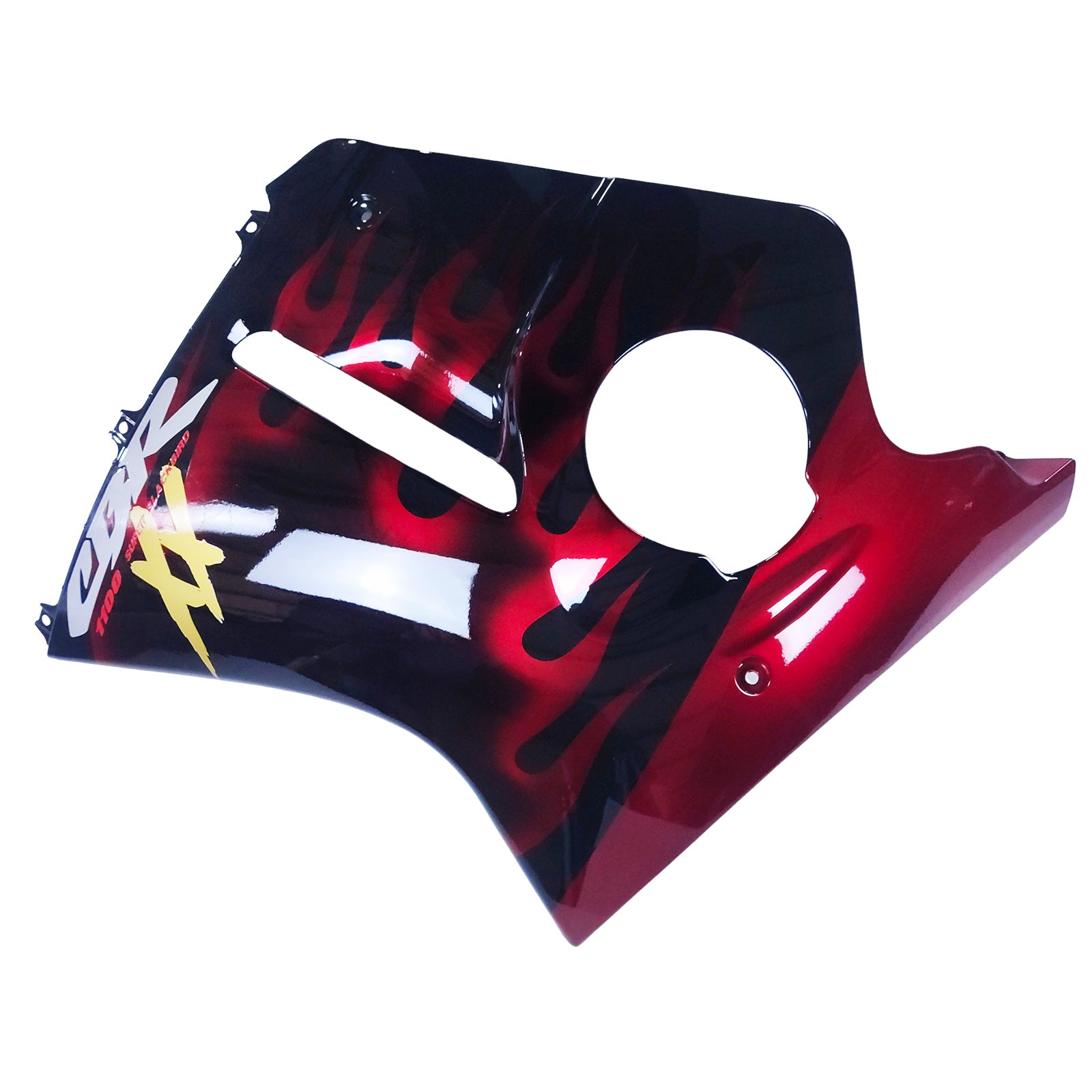 Amotopart 1996-2007 Honda CBR1100XX SuperBlackBird Fairing Glossy Black&Red Fire Kit