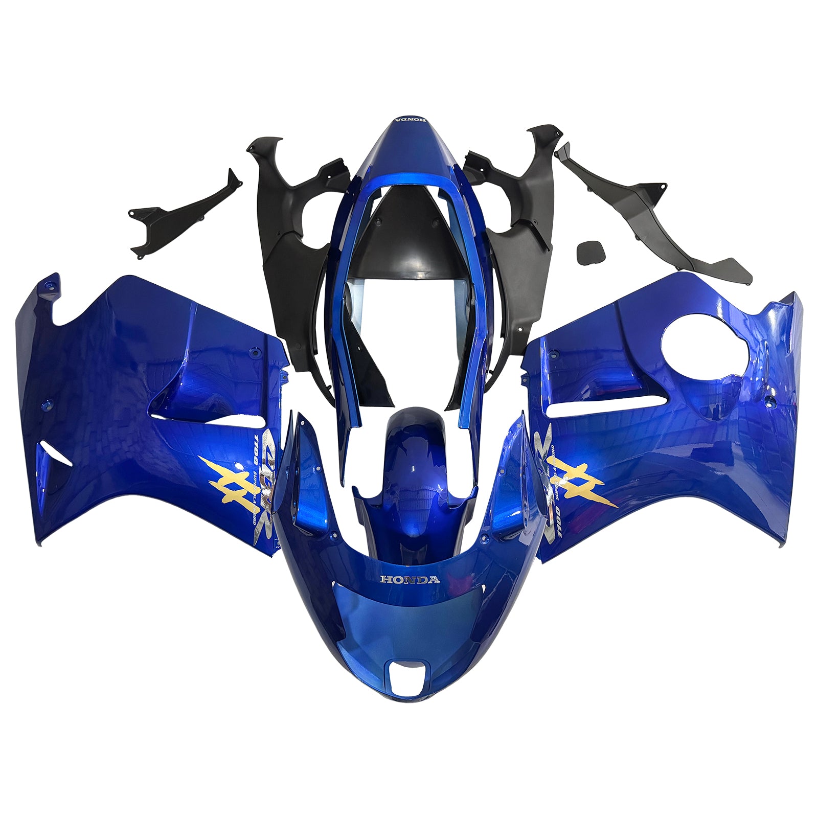 Amotopart 1996-2007 Honda CBR1100XX Superblackbird Verkleidung glänzend blaues Kit