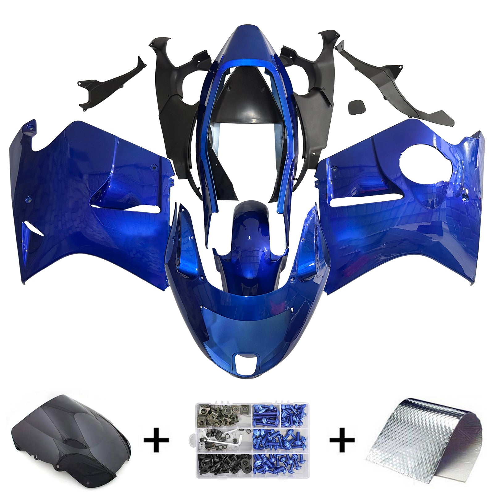 Amotopart 1996-2007 Honda CBR1100XX SuperBlackBird Fairing Glossy Blue Kit