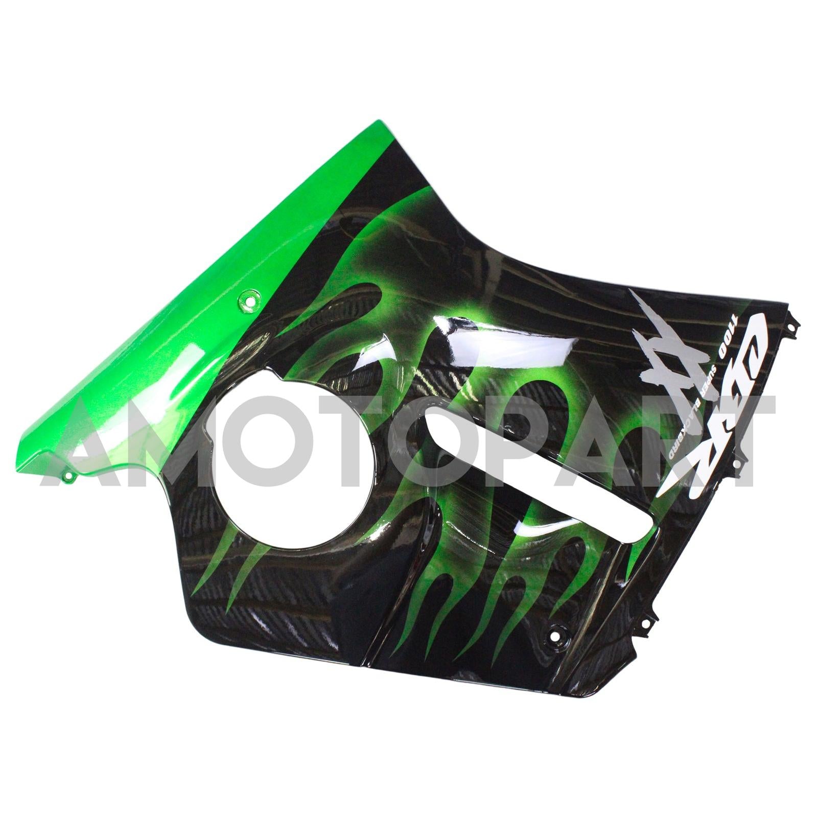 Amotopart Verkleidung für Honda CBR1100XX SuperBlackBird (1996–2007), Grün&Schwarzes Set