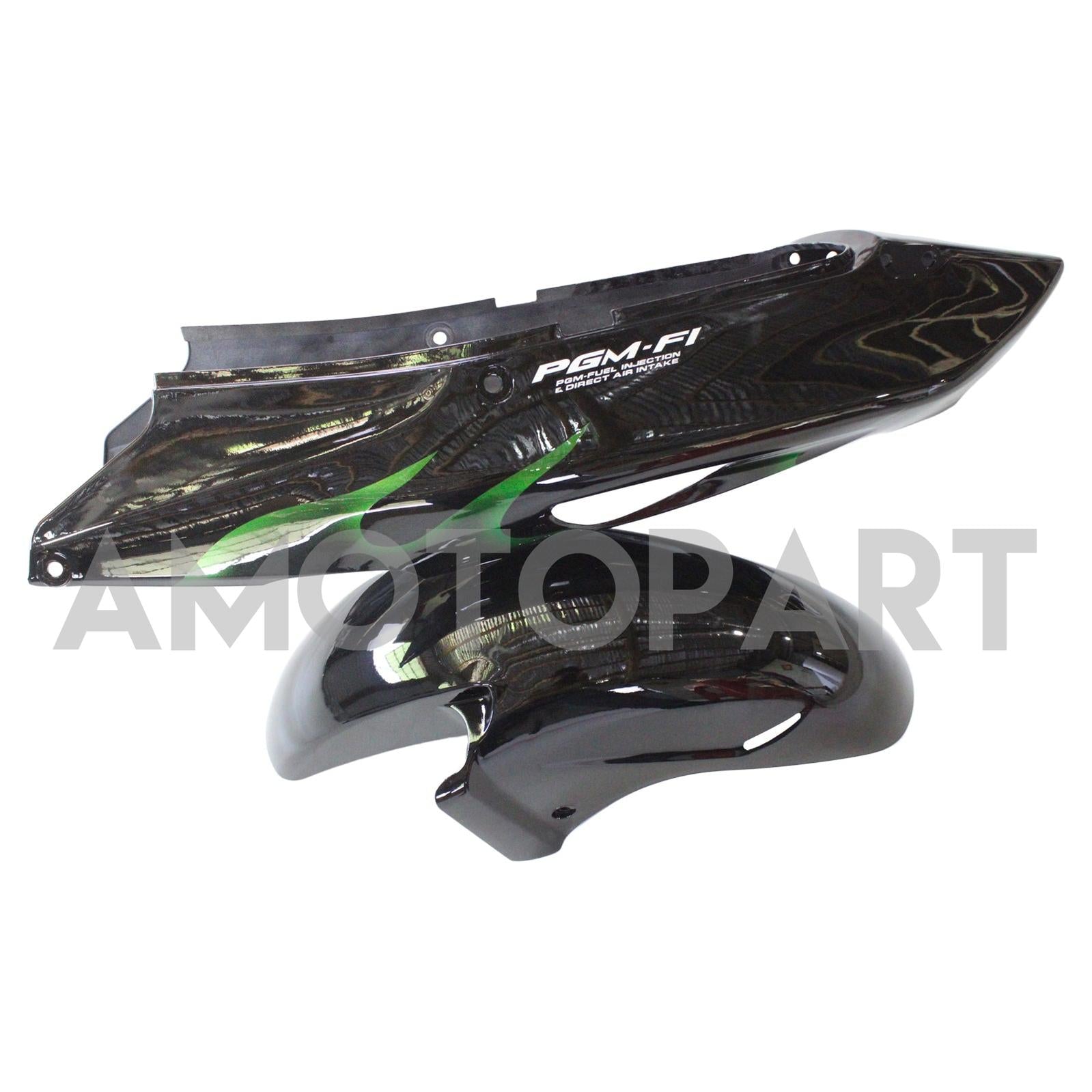 Amotopart Verkleidung für Honda CBR1100XX SuperBlackBird (1996–2007), Grün&Schwarzes Set