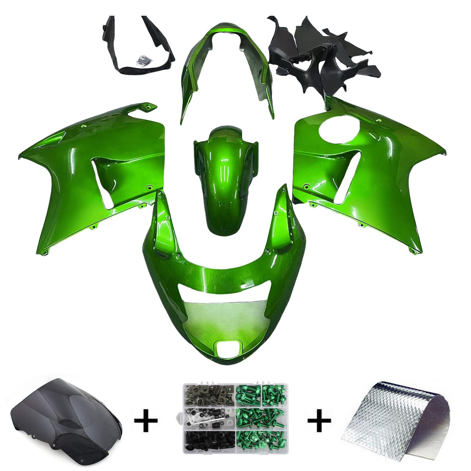 Amotopart 1996-2007 Honda CBR1100xx Superblackbird Facring Glossy Green Kit