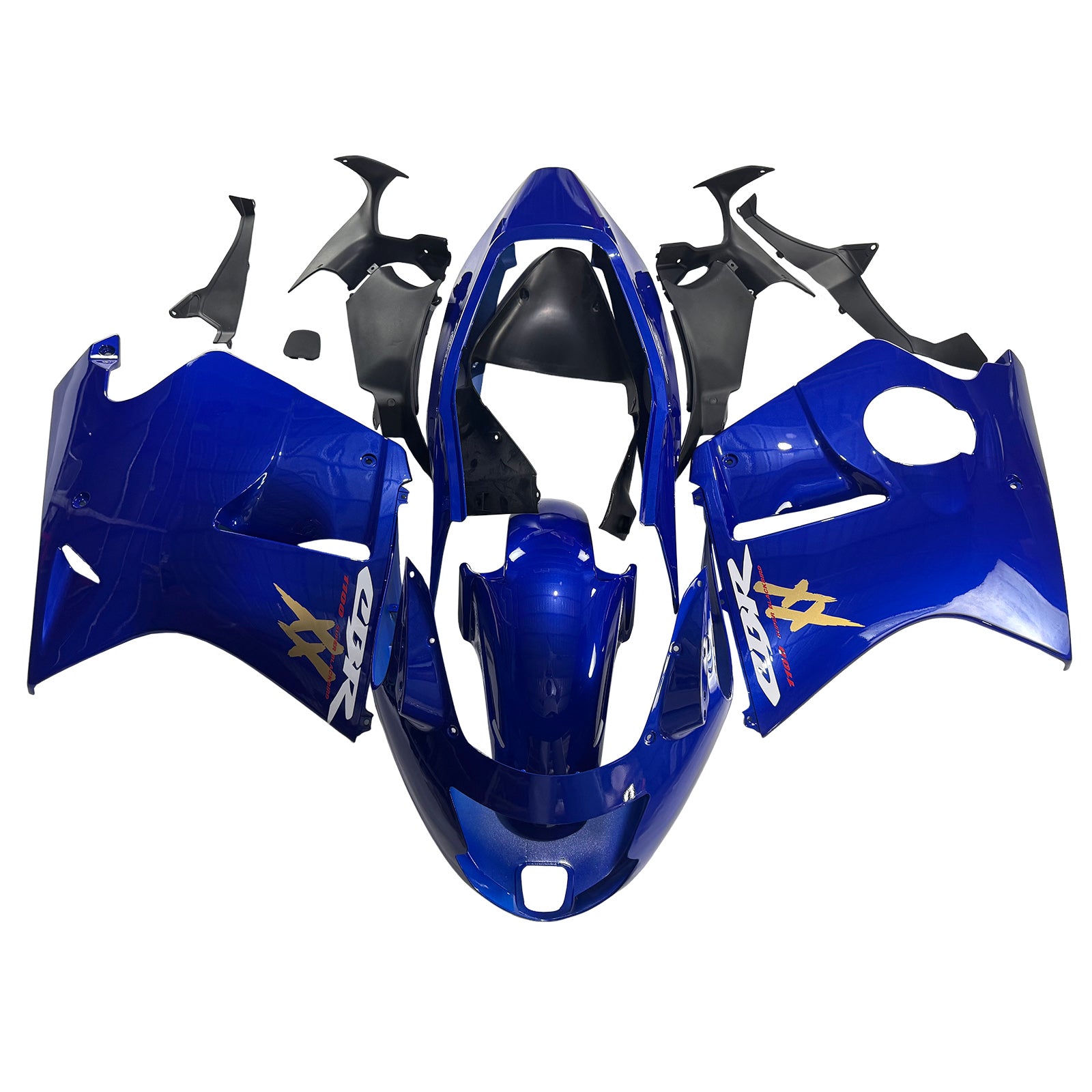 Amotopart 1996-2007 CBR1100XX SuperBlackBird Honda Blue with Yellow Logo Fairing Kit