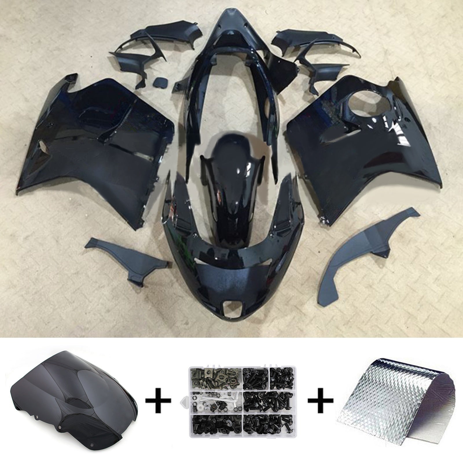 Amotopart 1996-2007 CBR1100XX SuperBlackBird Honda Kit carena nera