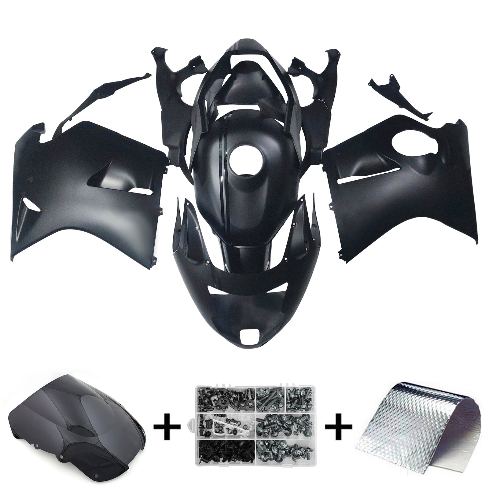 Amotopart 1996-2007 CBR1100XX SuperBlackBird ホンダ ダークグレー フェアリングキット