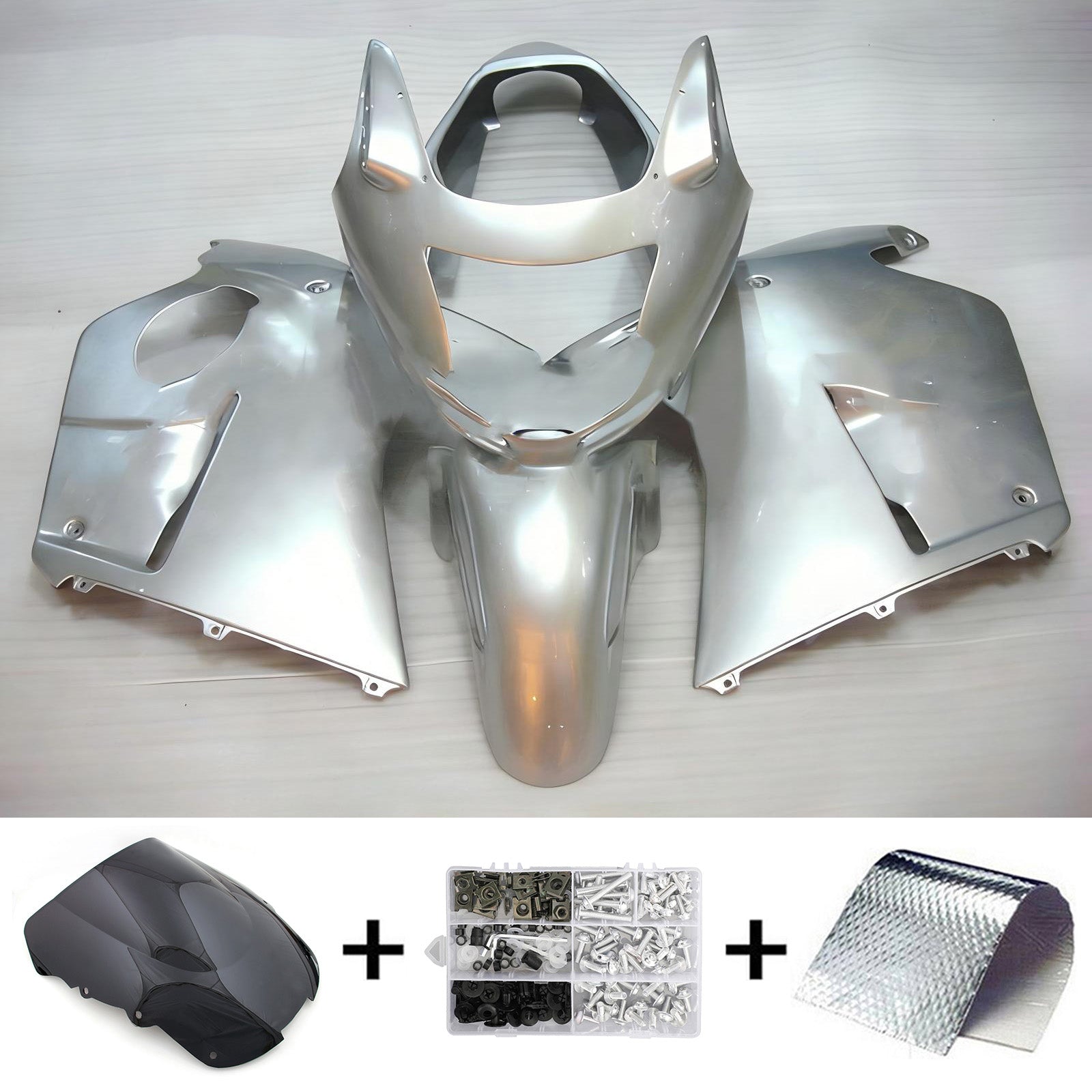 Amotopart 1996-2007 CBR1100XX SuperBlackBird Honda Kit carena argento