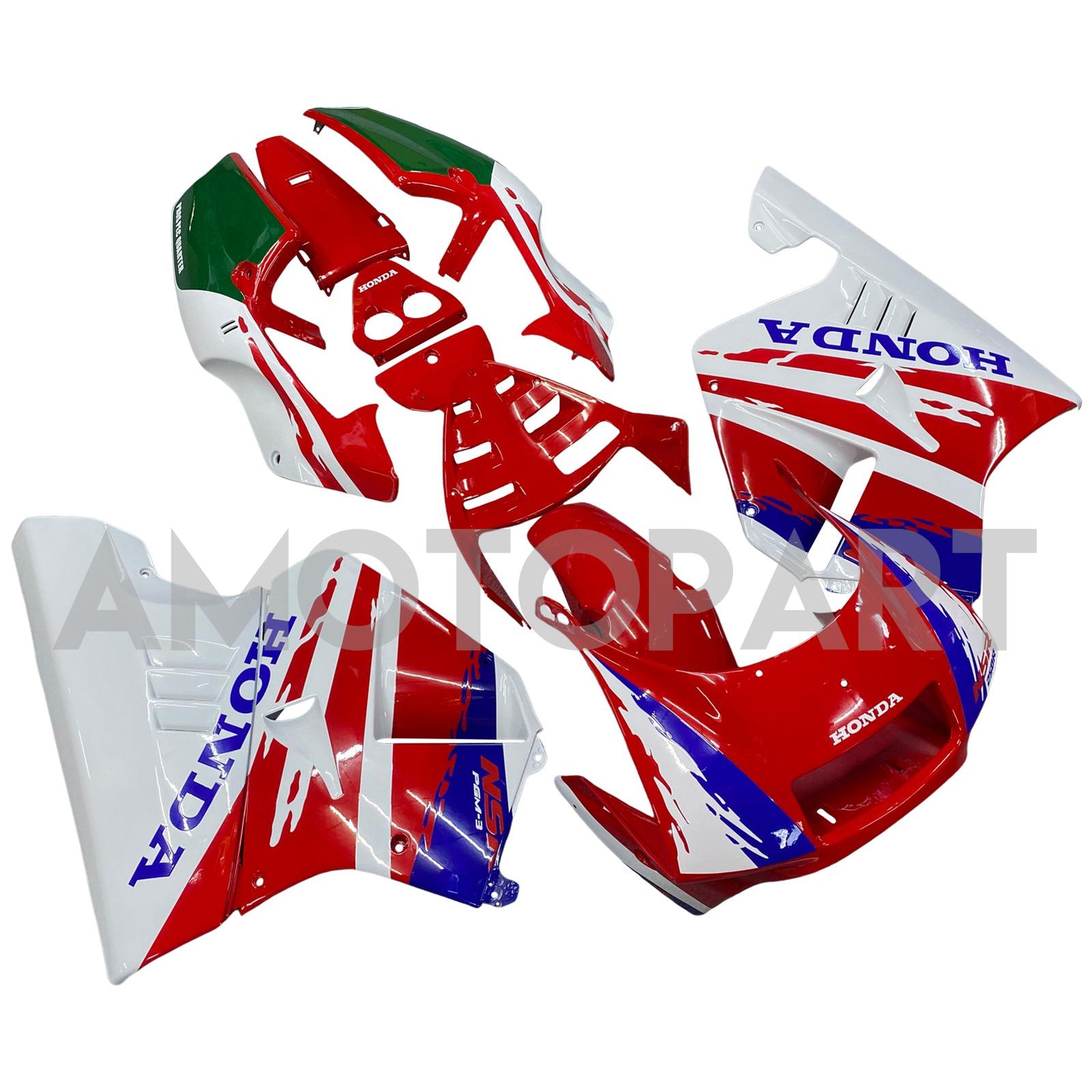 Amotopart 1990-1993 Honda NSR250 PGM-3 Fairing Red Style4 Kit