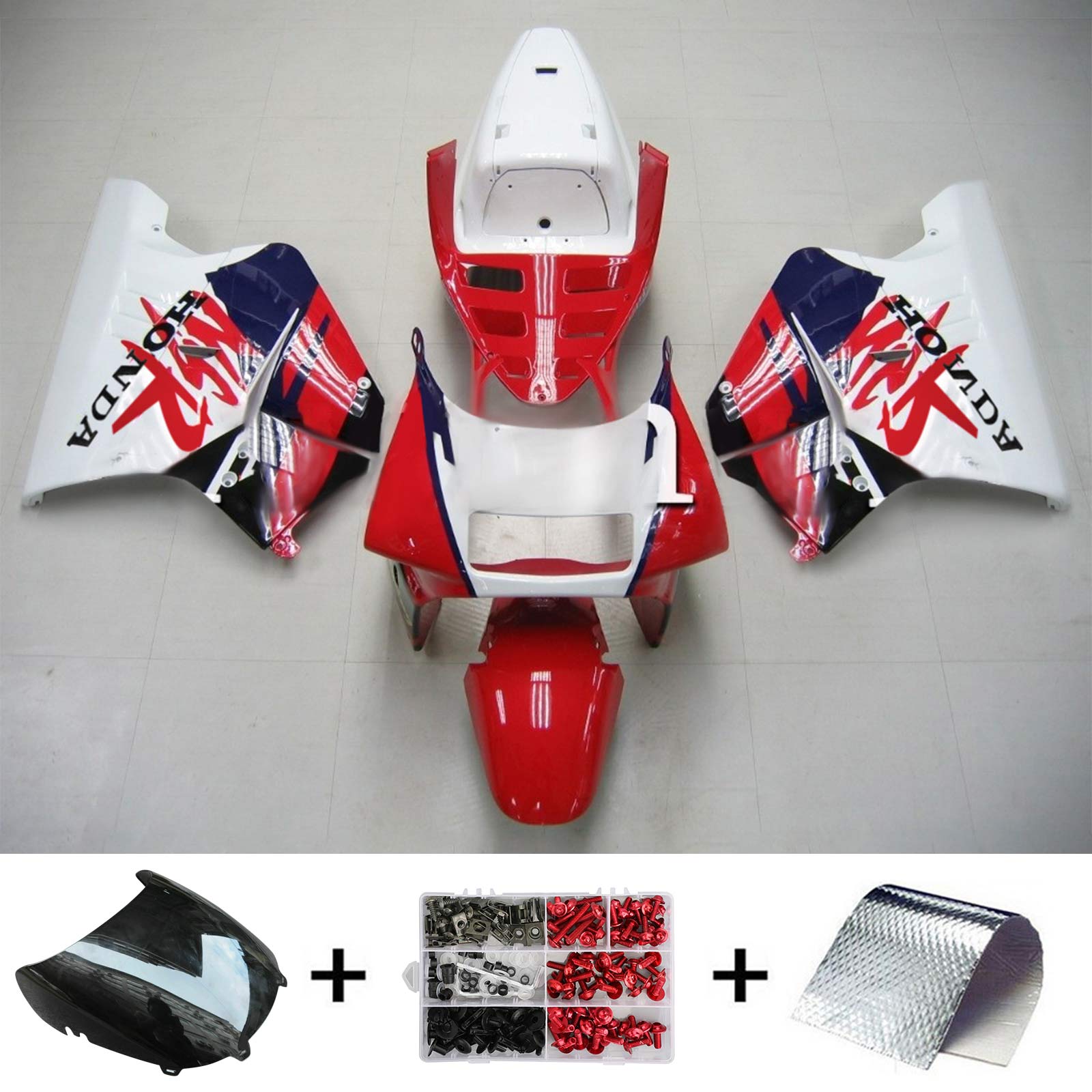 Amotopart 1990-1993 Honda NSR250 PGM-3 Fairing Red Style1 Kit