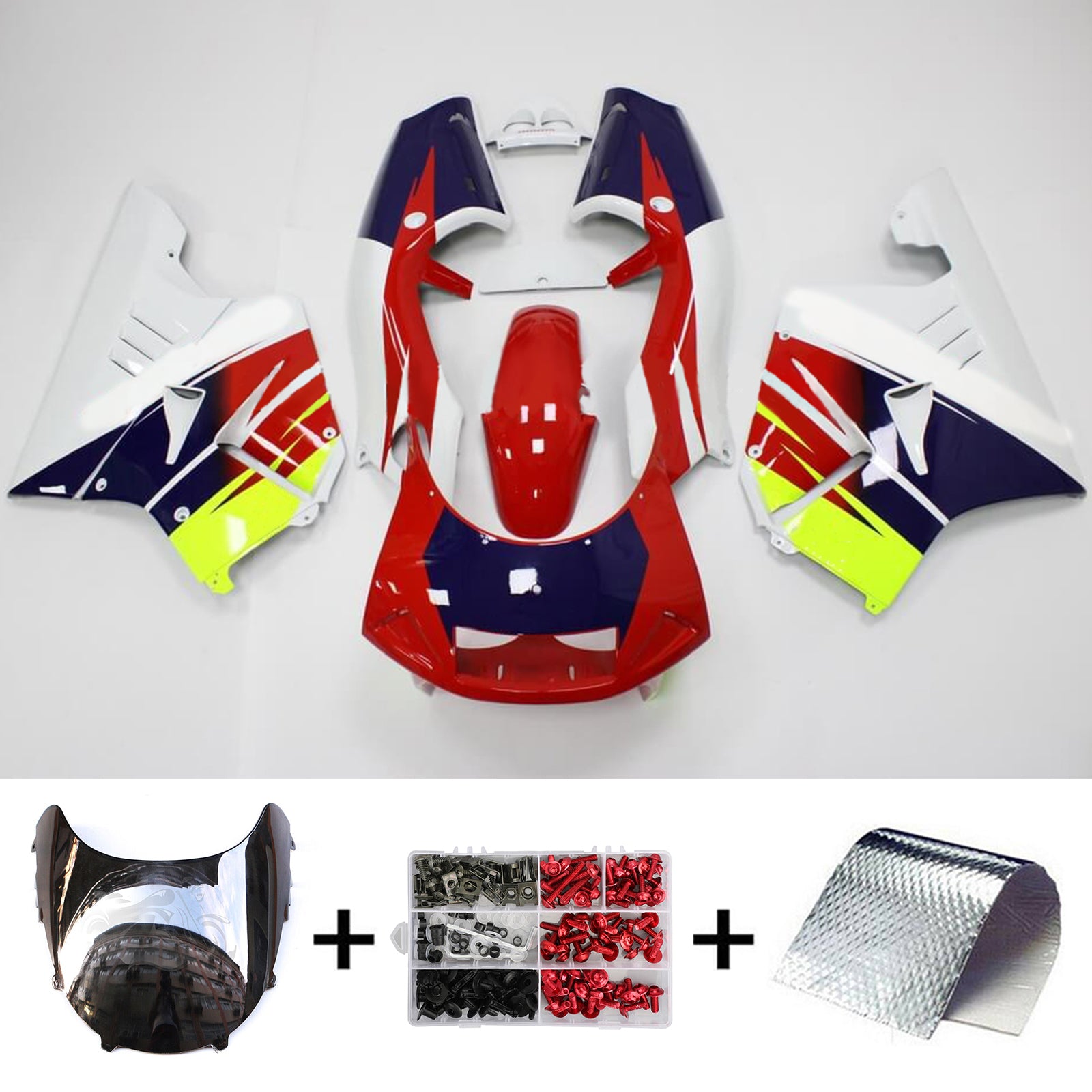 Amotopart 1994-1996 Honda NSR250 PGM-4 Fairing Blue&Red Kit