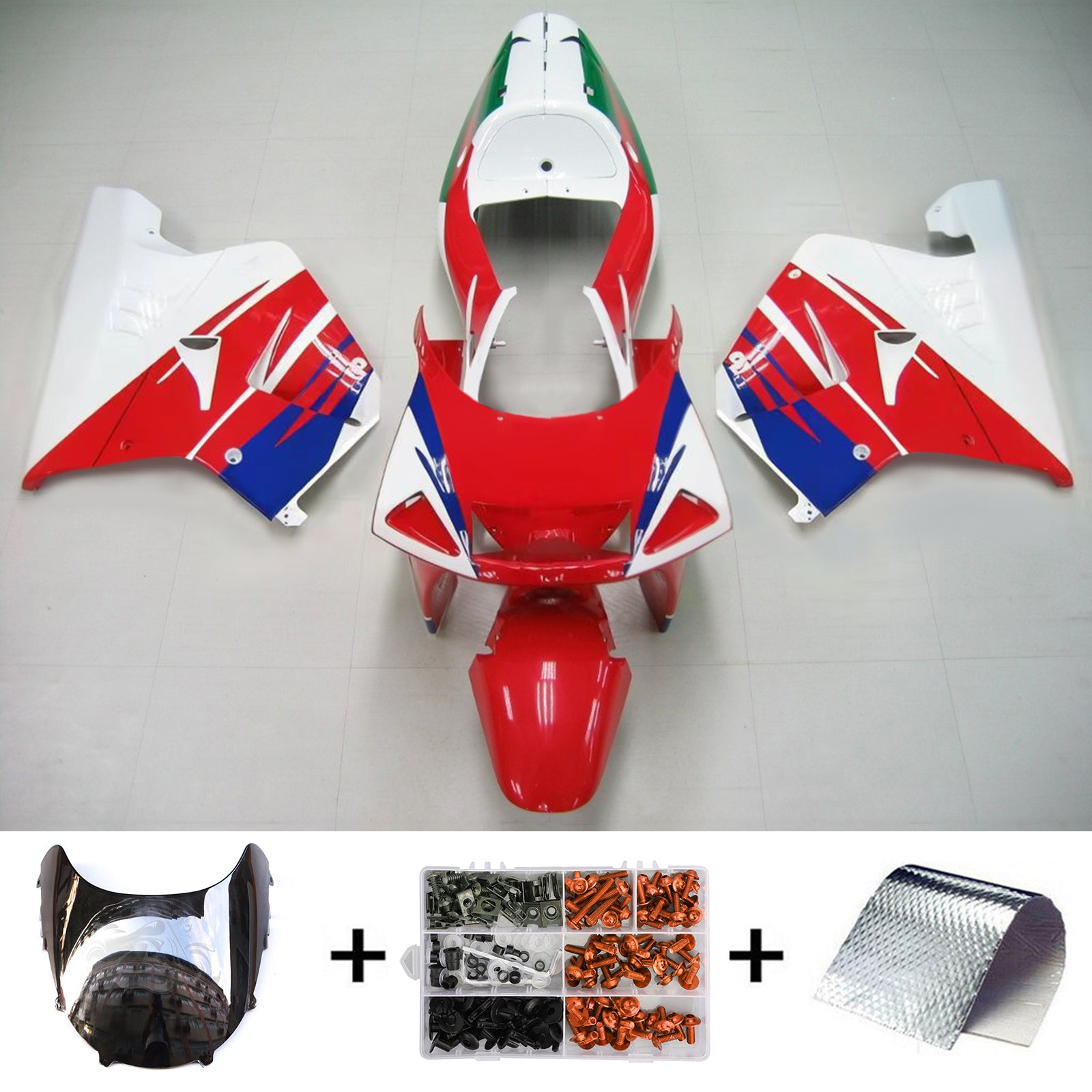 Amotopart 1994-1996 Honda NSR250 PGM-4 Fairing Red&Blue Kit