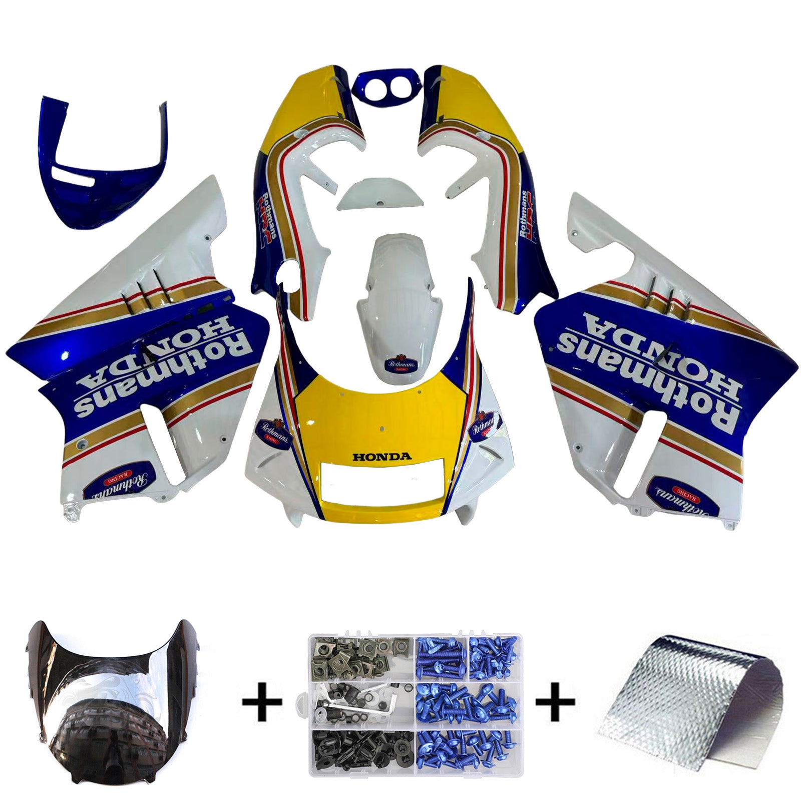 Amotopart 1994-1996 Honda NSR250 PGM-4 Fairing Blue&Yellow Kit