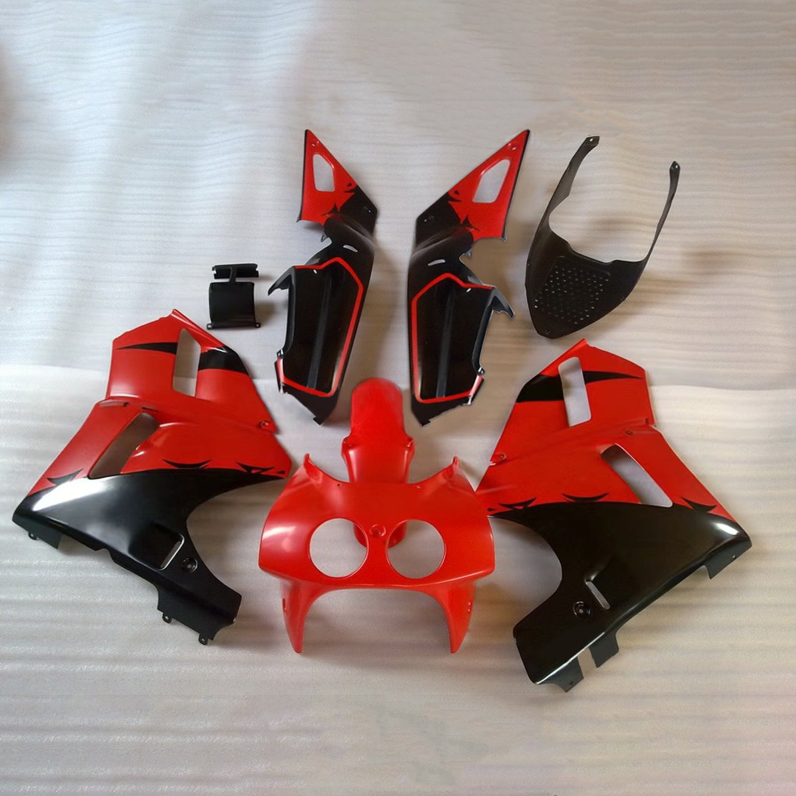Amotopart 1988-1992 Honda VFR400R NC30 Fairing Red & Black Kit