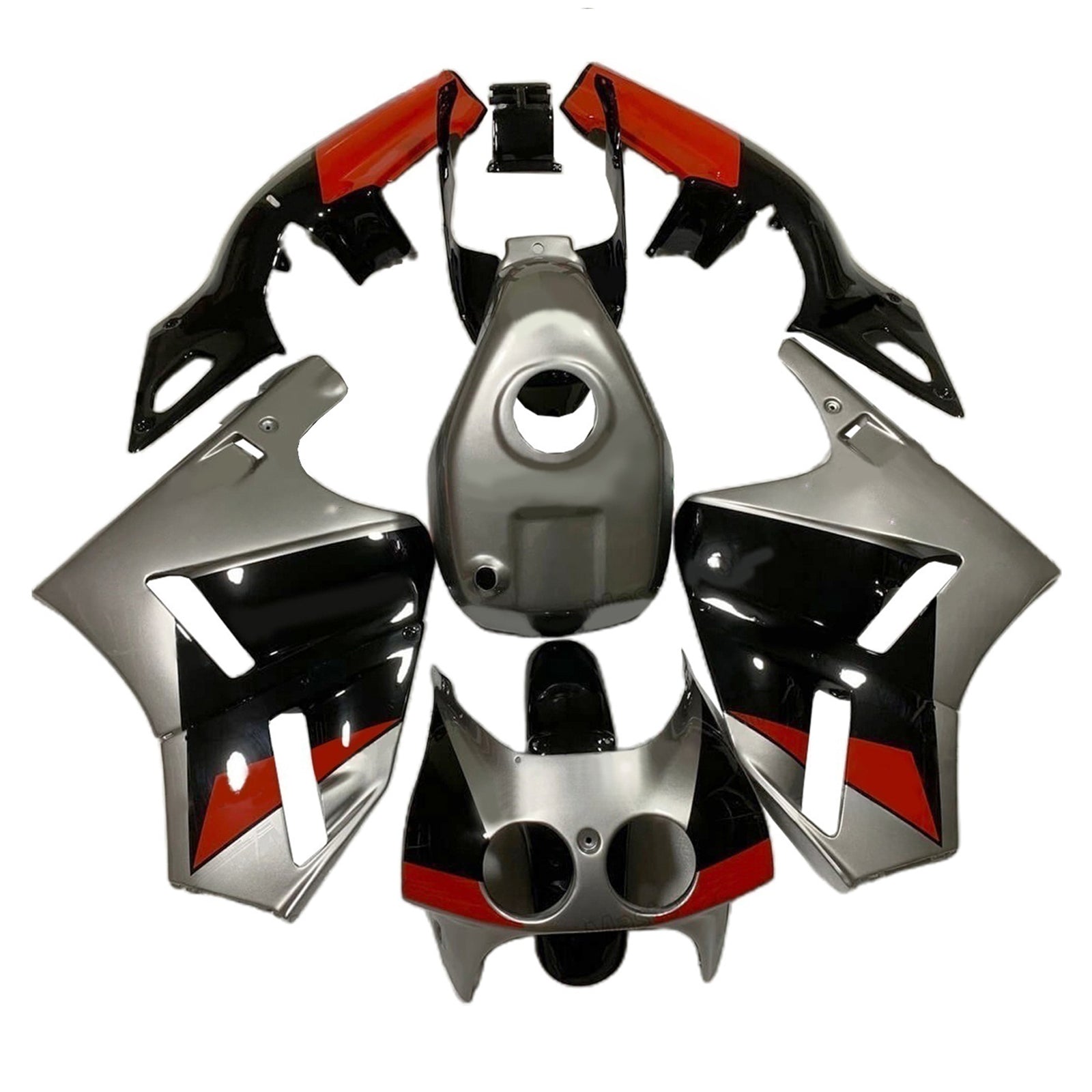 Amotopart 1988-1992 Honda VFR400R NC30 Gray Black Red Fairing Kit
