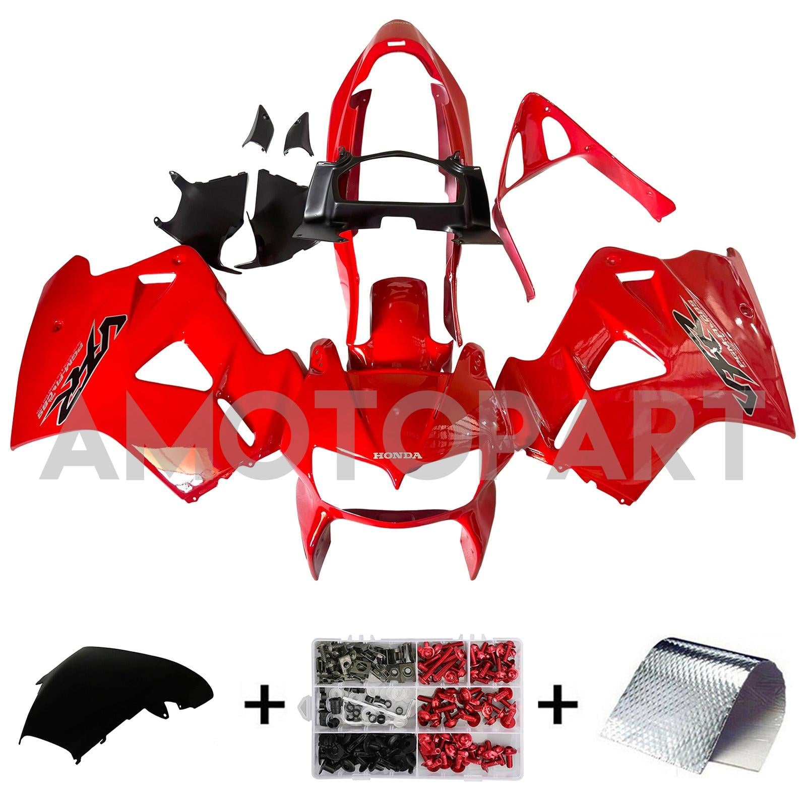 Amotopart 1998-2001 Honda VFR800 Fairing Red Kit