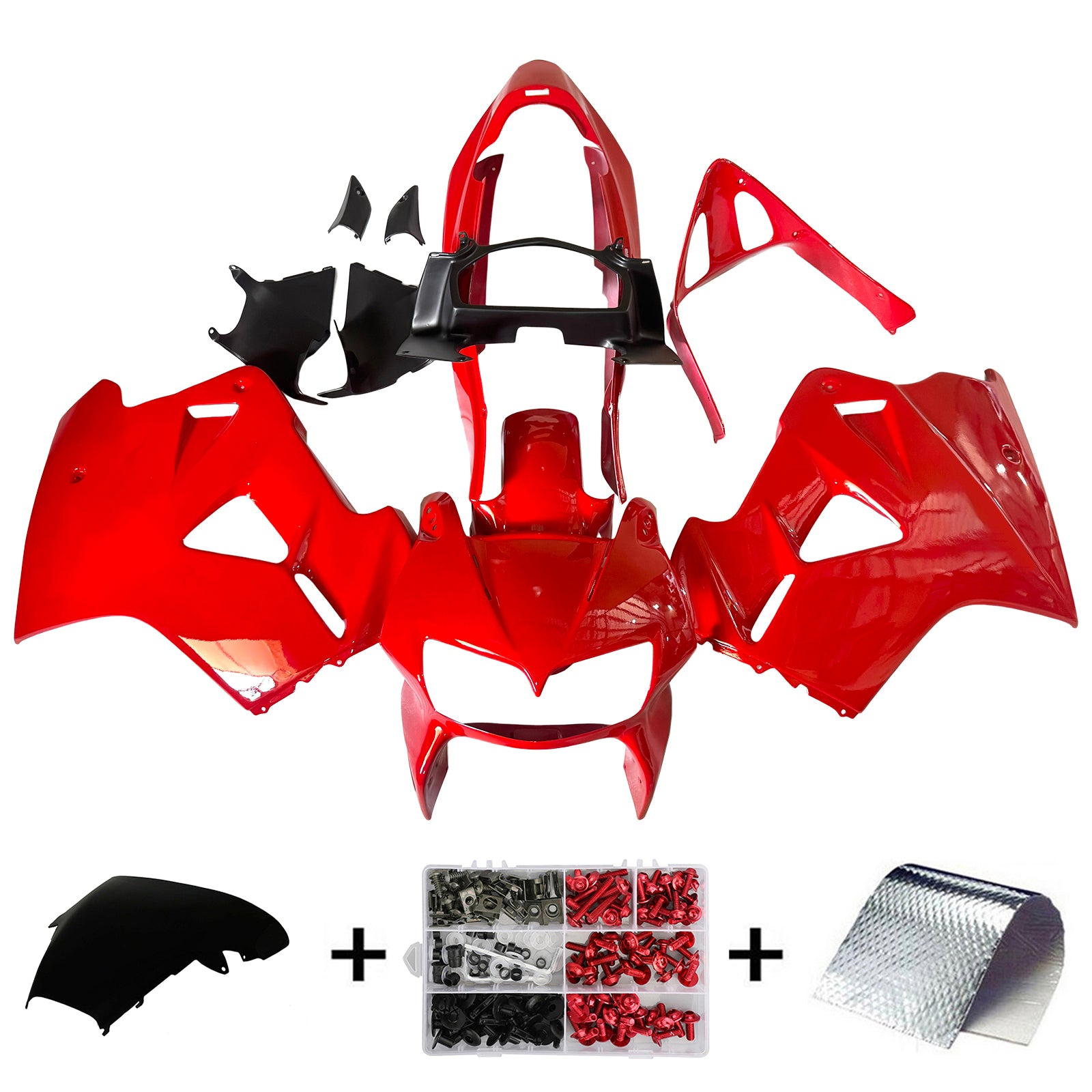 Amotopart 1998-2001 Honda VFR800 Fairing Red Kit