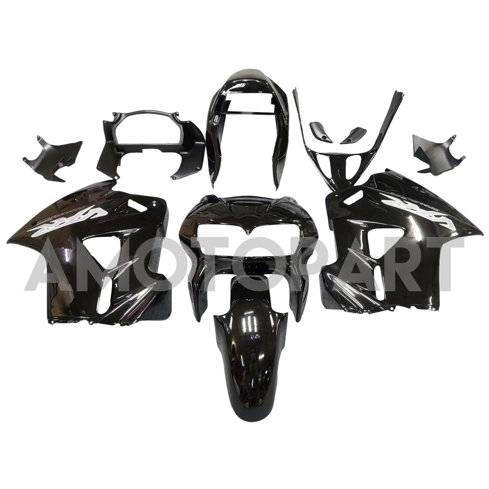 Amotopart 1998-2001 ホンダ VFR800 フェアリング 光沢のあるブラック キット