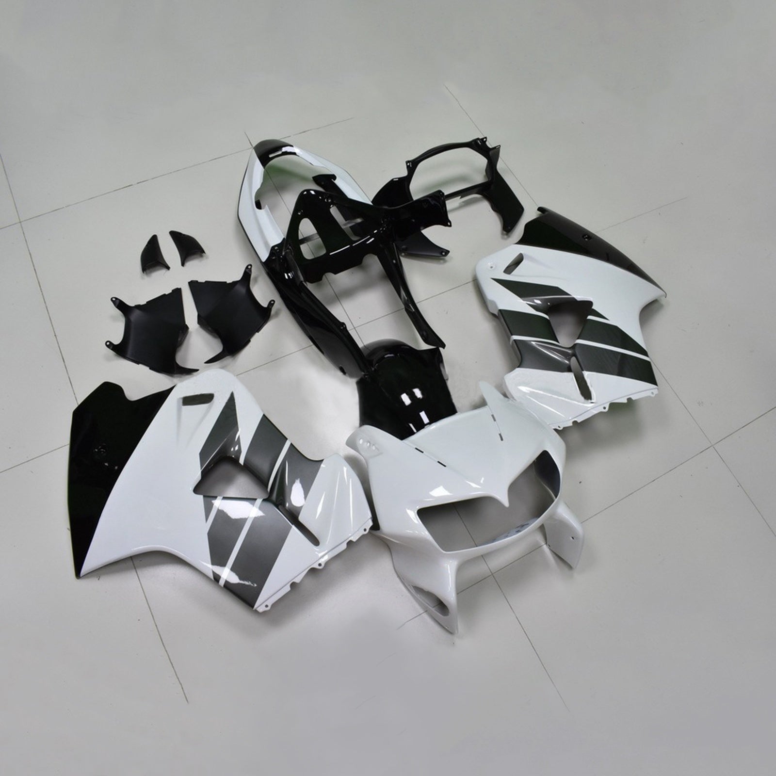 Amotopart 1998-2001 Honda VFR800 Fairing White&Black Kit