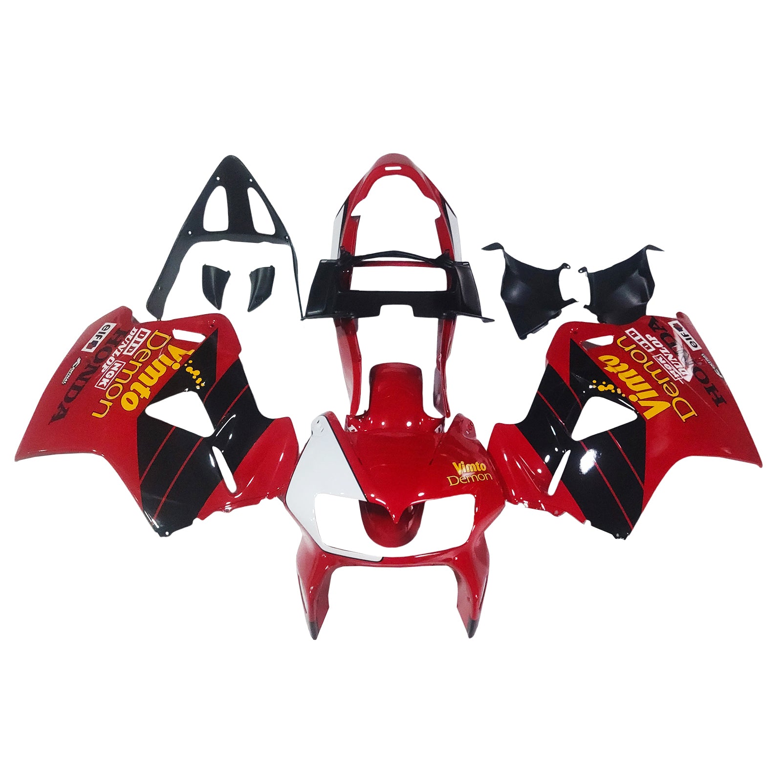 Amotopart 1998-2001 Honda VFR800 Red Black Fairing Kit