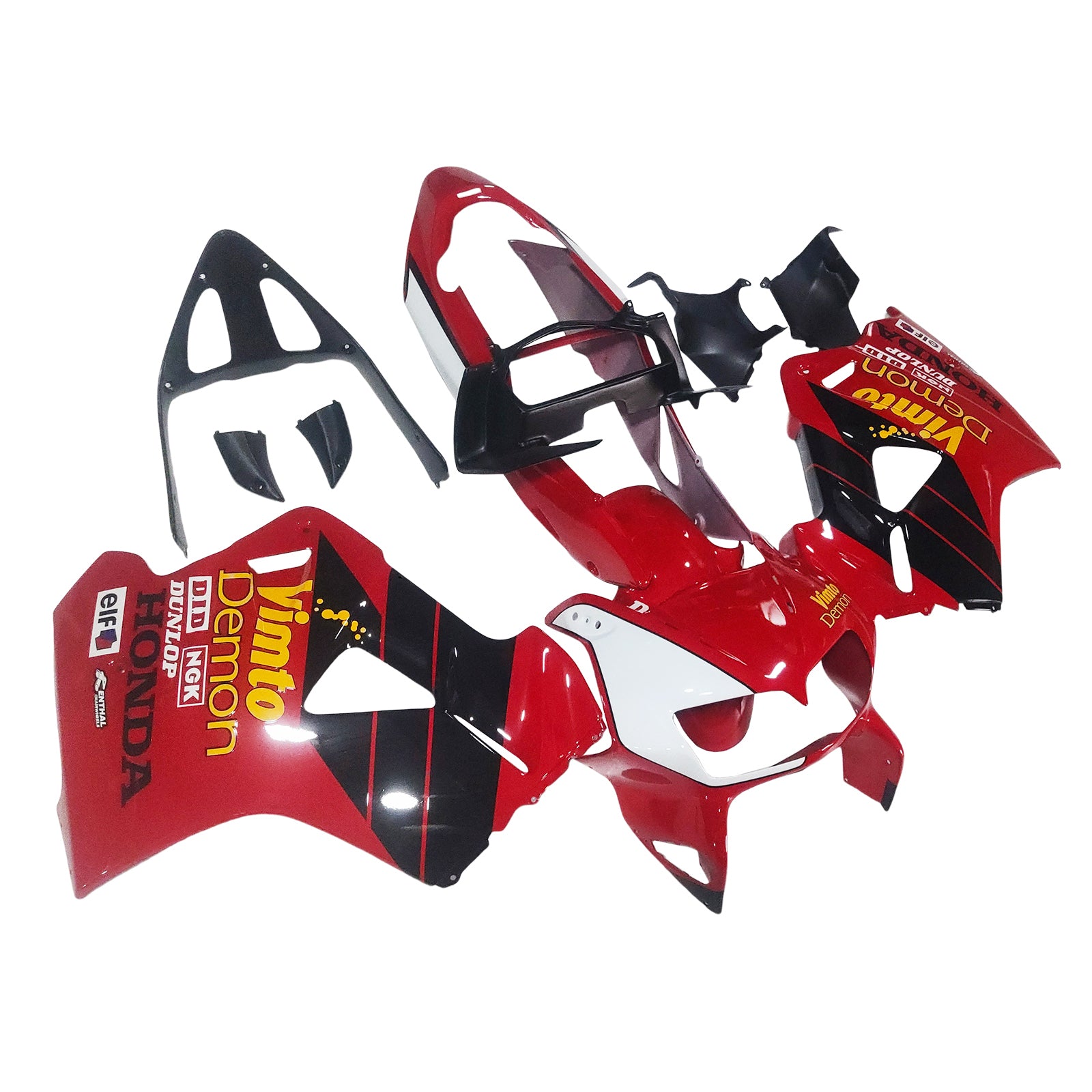 Amotopart 1998-2001 Honda VFR800 Red Black Fairing Kit