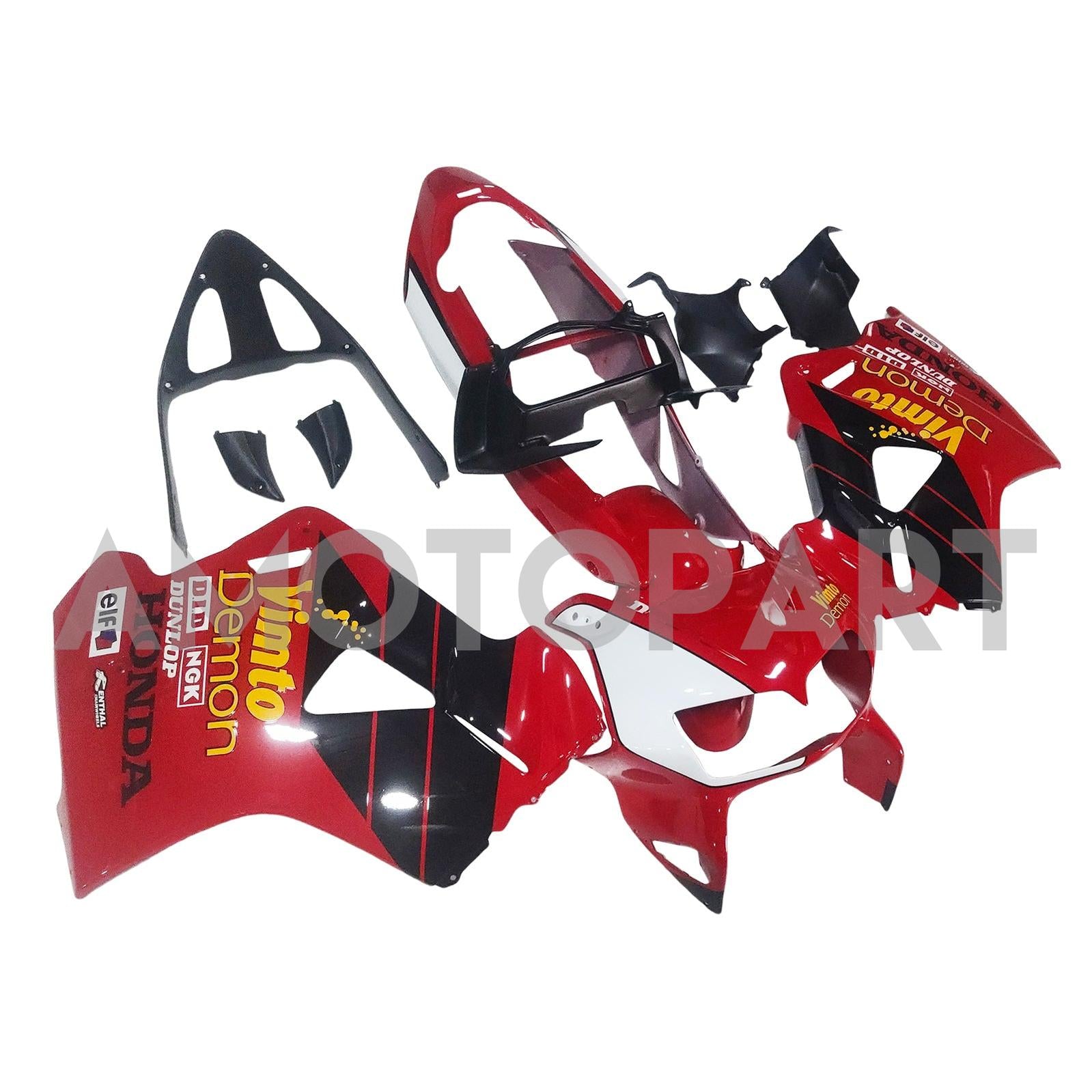 Amotopart 1998-2001 Honda VFR800 Red Black Fairing Kit