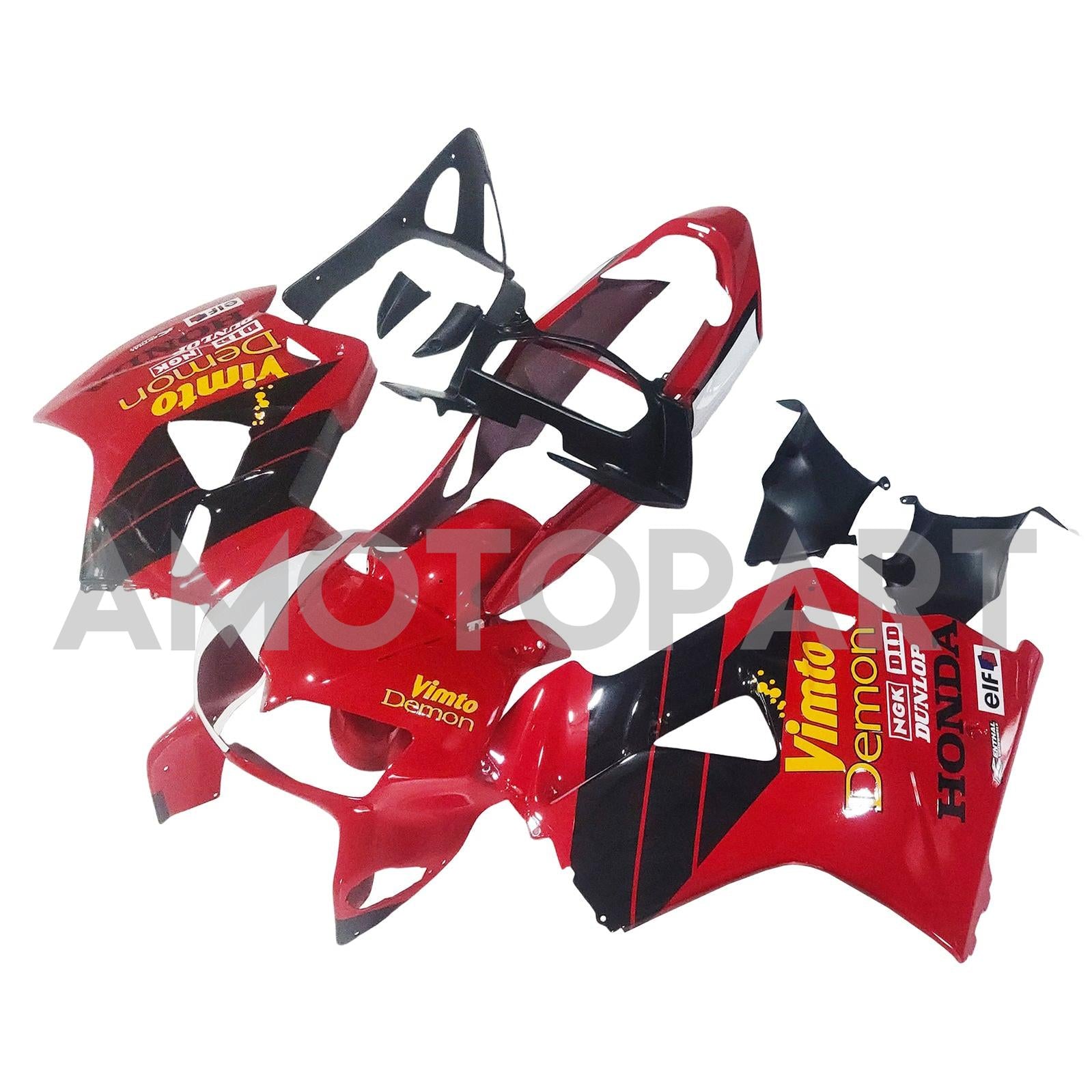 Amotopart 1998-2001 Honda VFR800 Red Black Fairing Kit