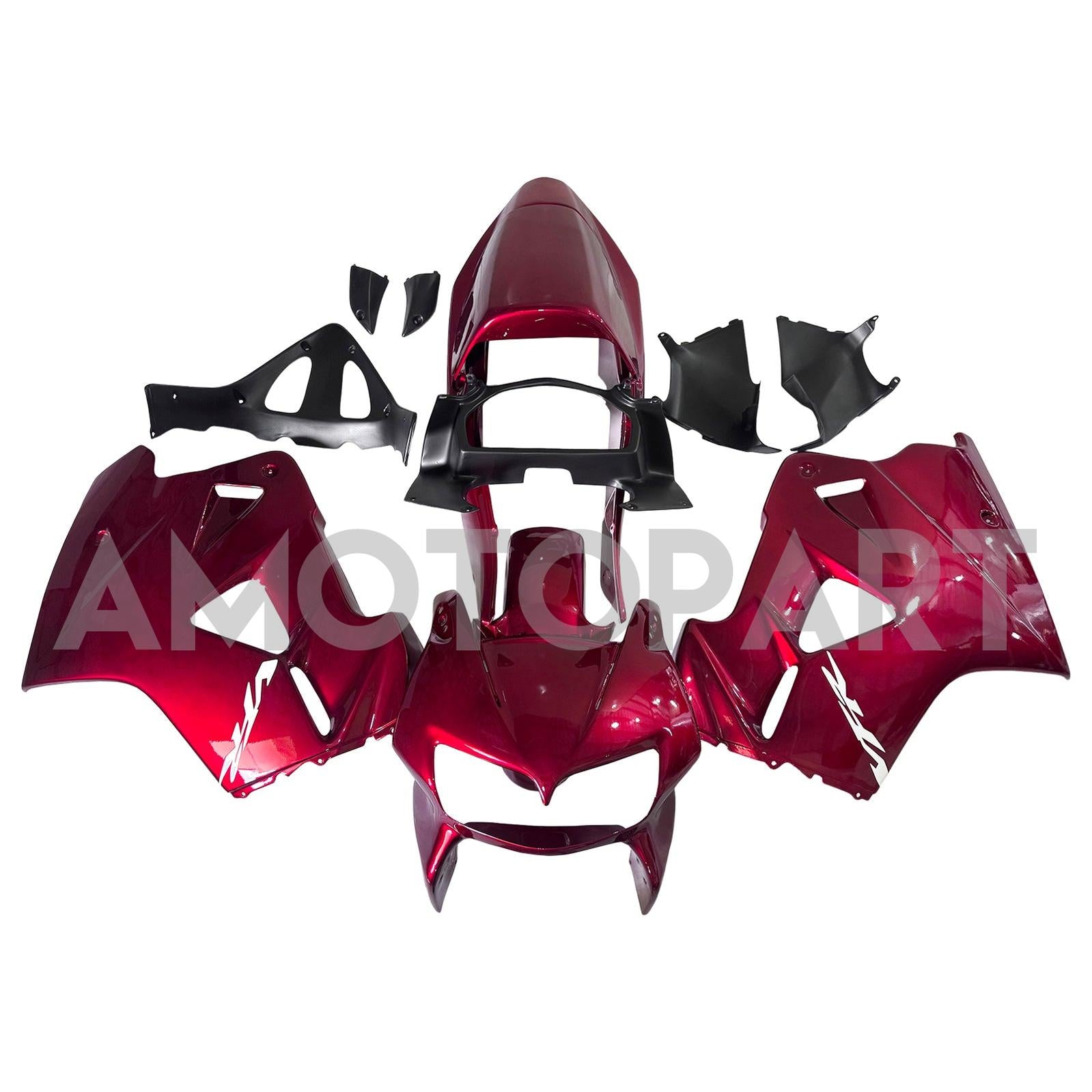 Amotopart 1998-2001 Honda VFR800 Red Black Fairing Kit