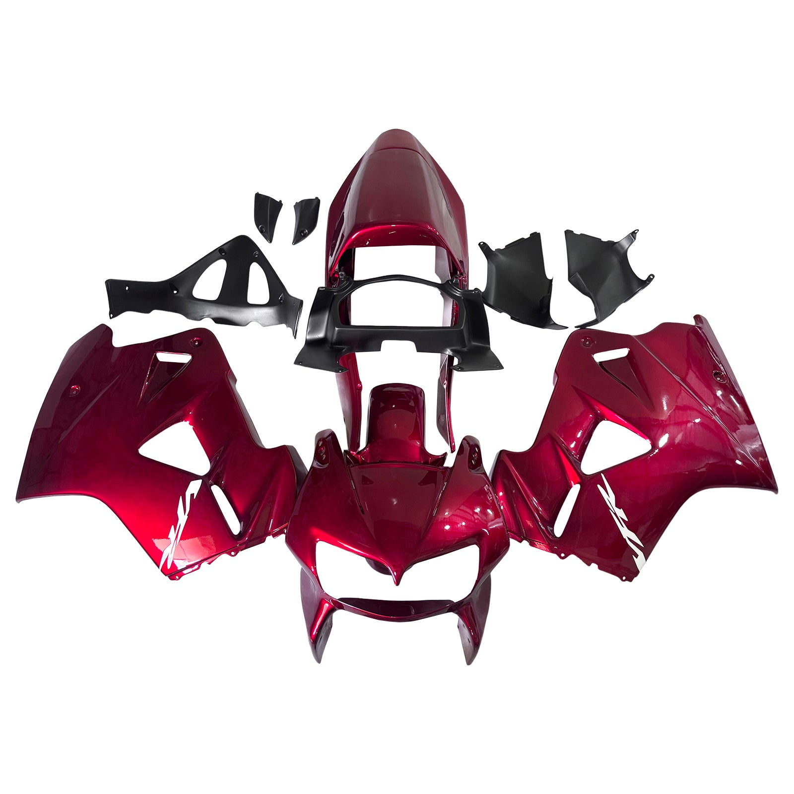 Amotopart 1998–2001 Honda VFR800 rot-schwarzes Verkleidungsset