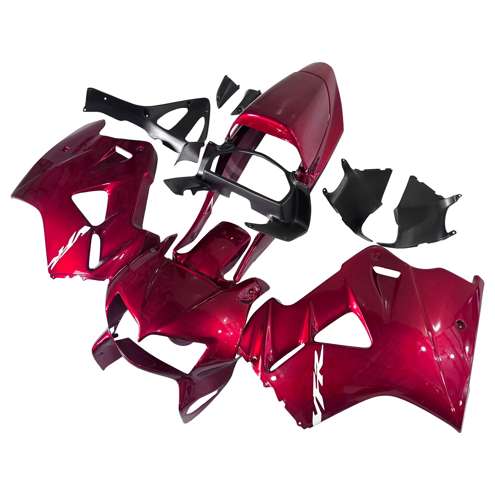 Amotopart 1998–2001 Honda VFR800 rot-schwarzes Verkleidungsset