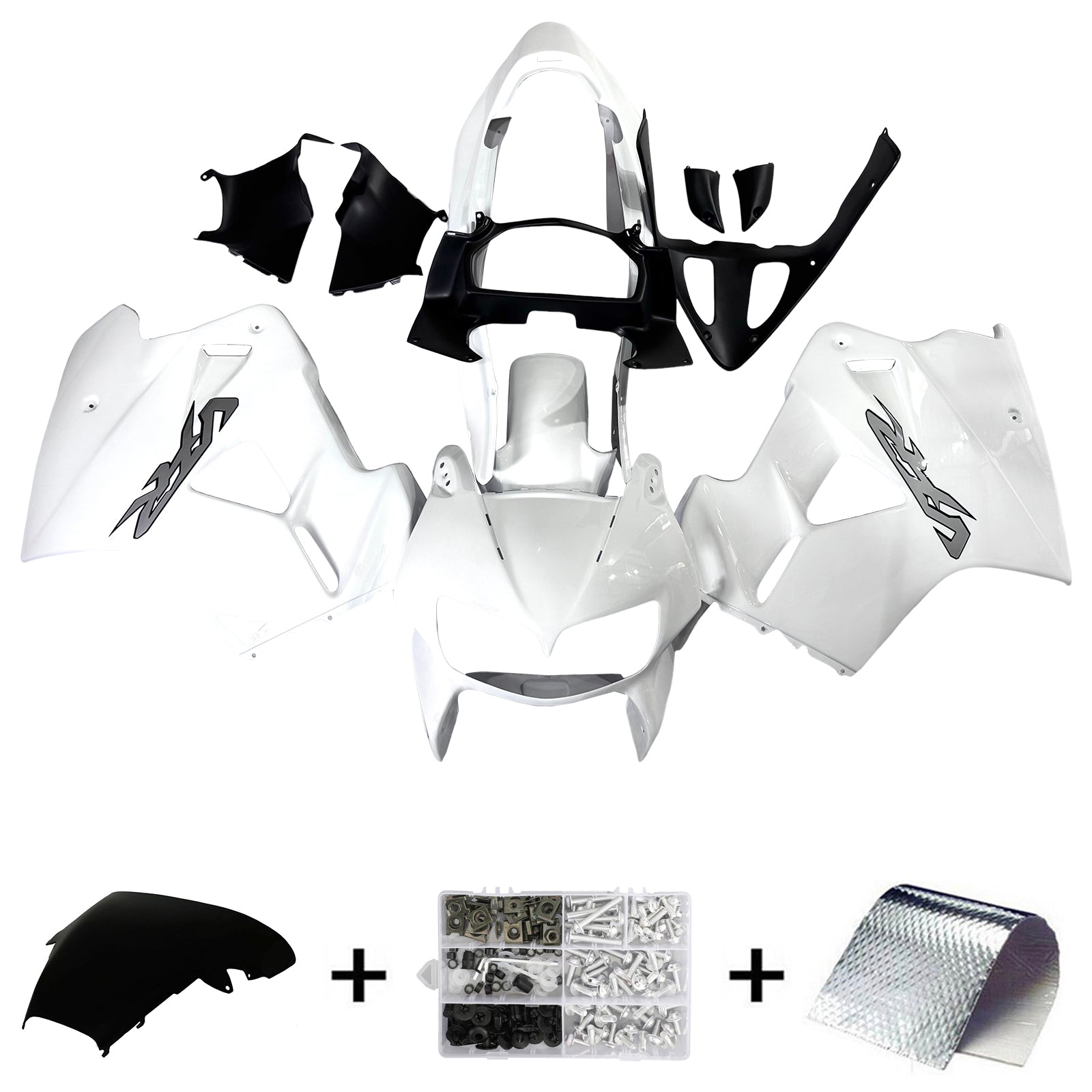 Amotopart 1998-2001 Honda VFR800 White Fairing Kit