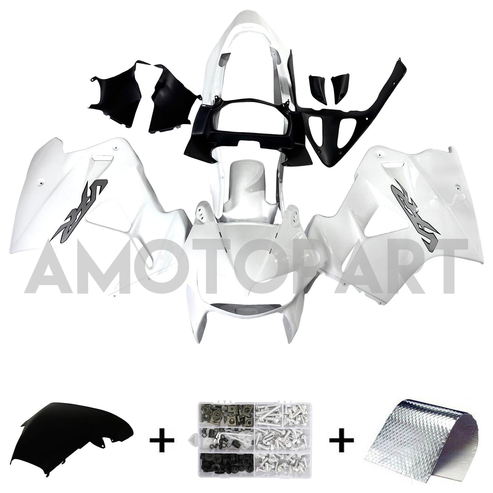 Amotopart 1998-2001 Honda VFR800 White Fairing Kit