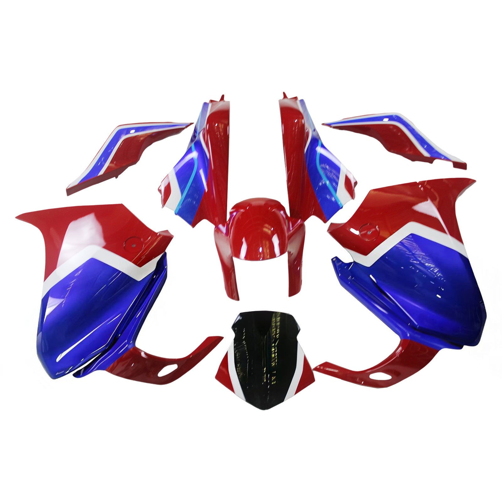 Amotopart 2010-2013 VFR1200 Honda Blue&Red Fairing Kit