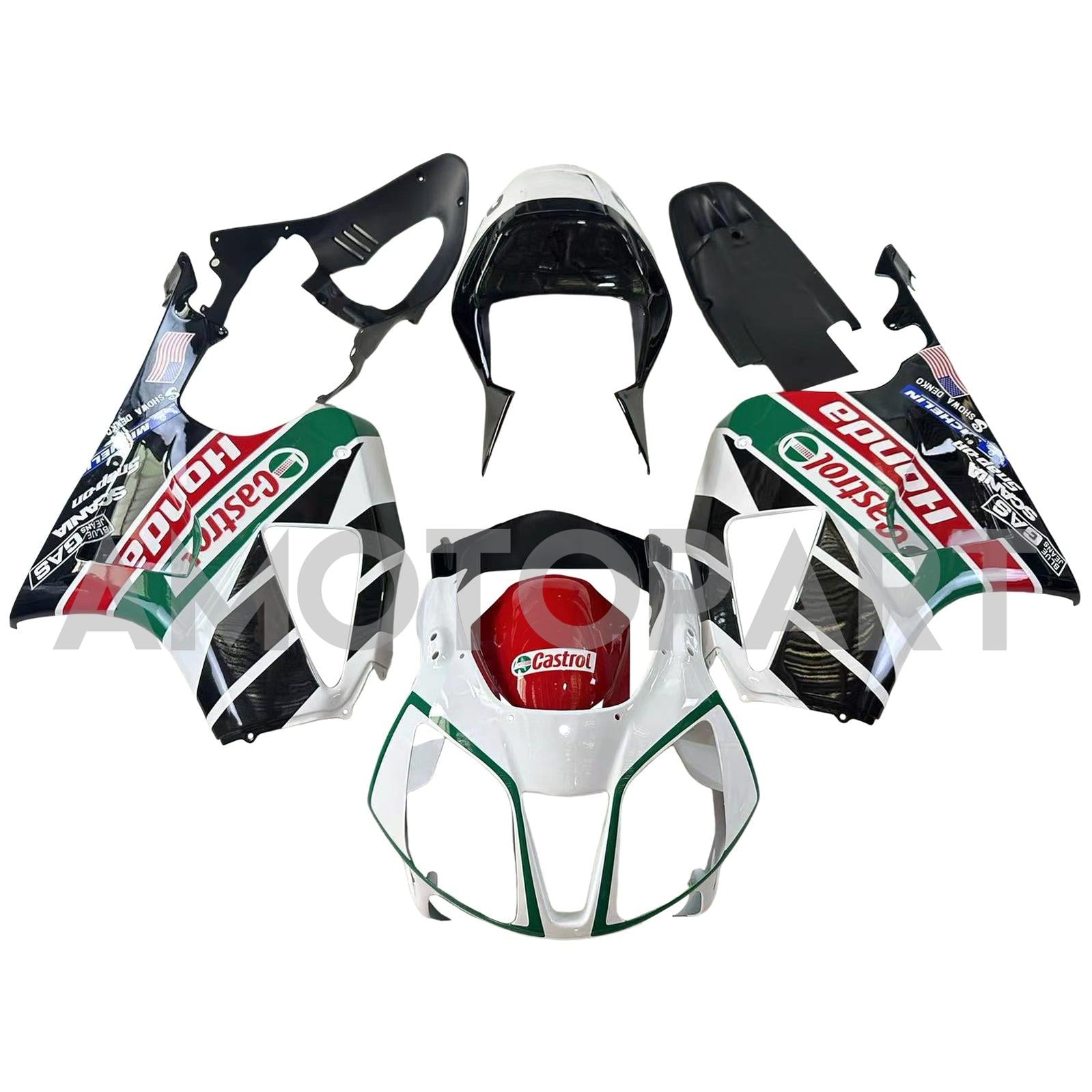 Amotopart 2000-2006 ホンダ VTR1000 RC51 フェアリング マルチカラー カストロール キット