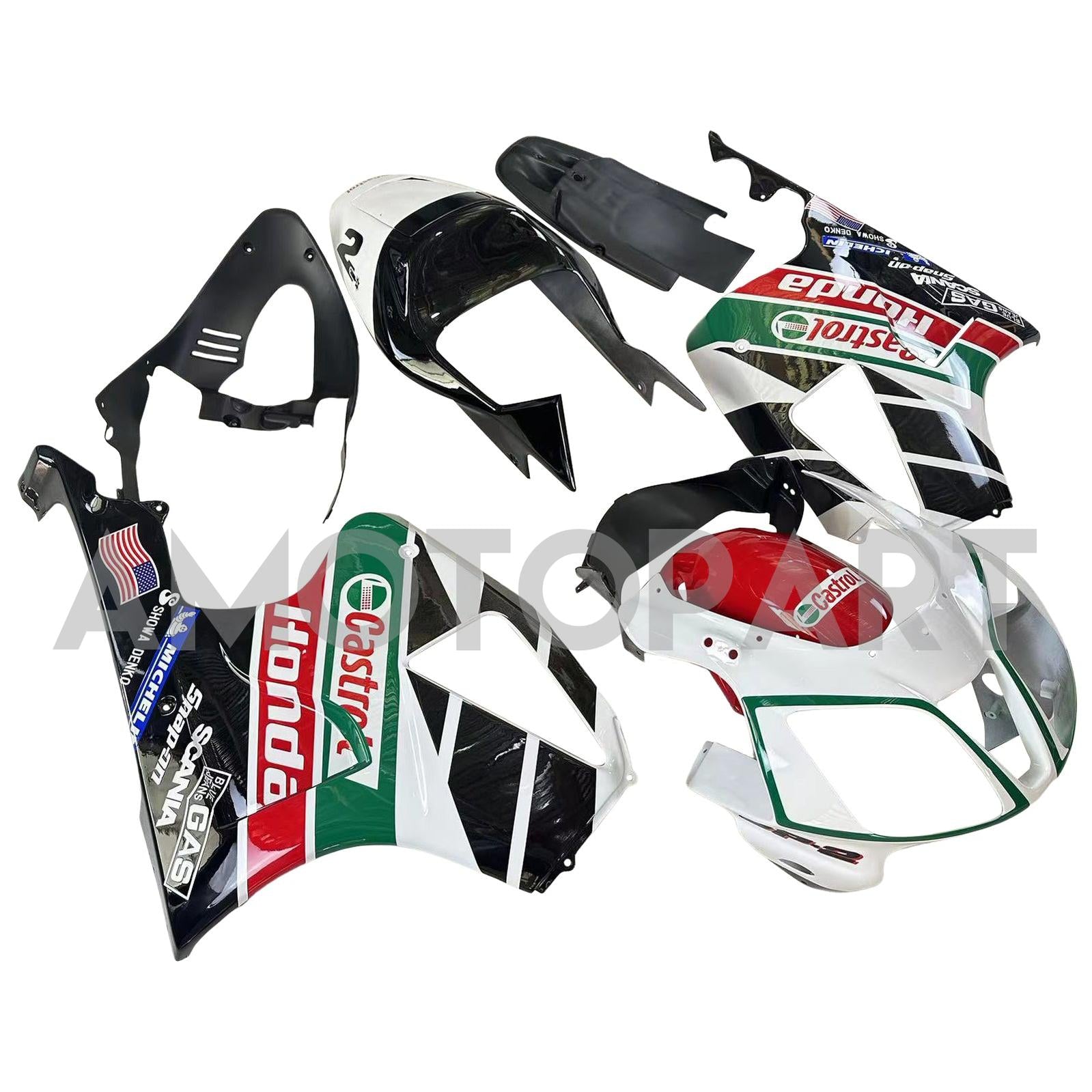 Amotopart 2000-2006 ホンダ VTR1000 RC51 フェアリング マルチカラー カストロール キット
