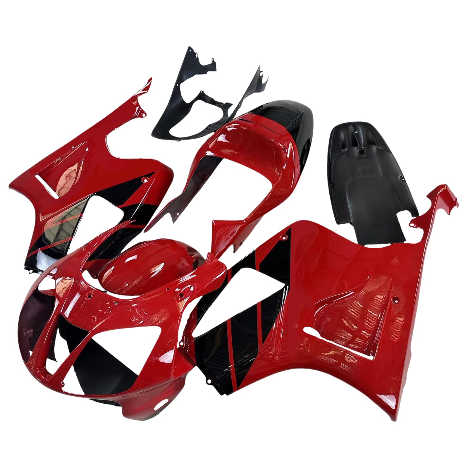 Amotopart 2000-2006 Honda VTR1000 RC51 Fairing Black & Red Kit