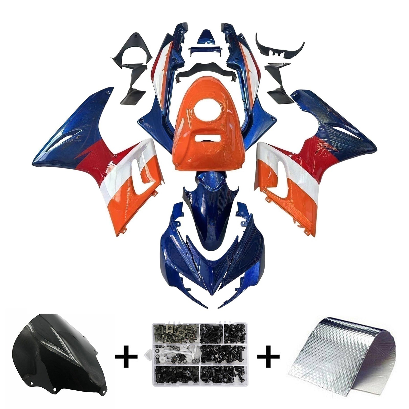Amotopart 2002-2006 Honda CBR125R Red&Orange Fairing Kit