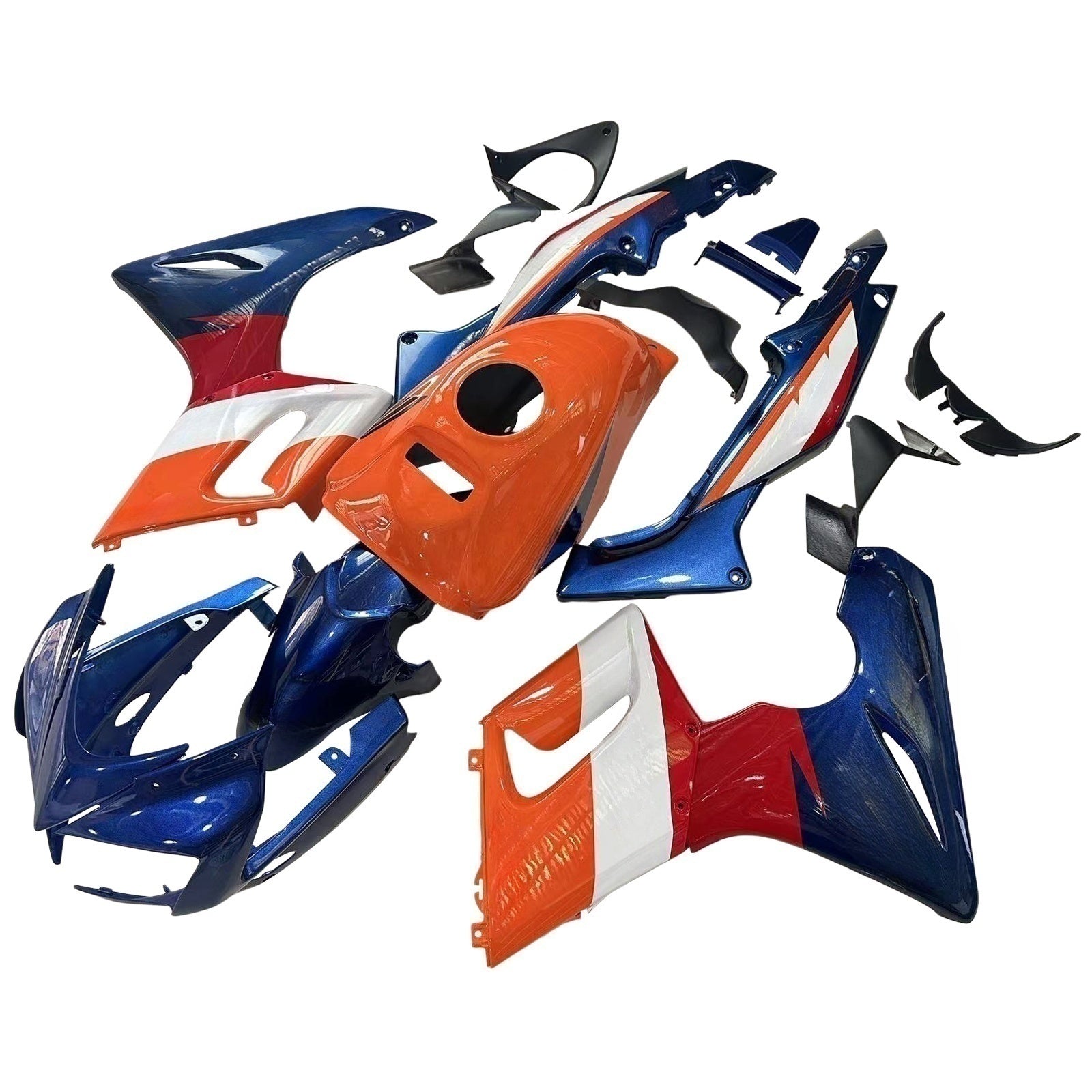Amotopart Honda CBR125R Rouge 2002-2006&Kit de carénage Repjol orange