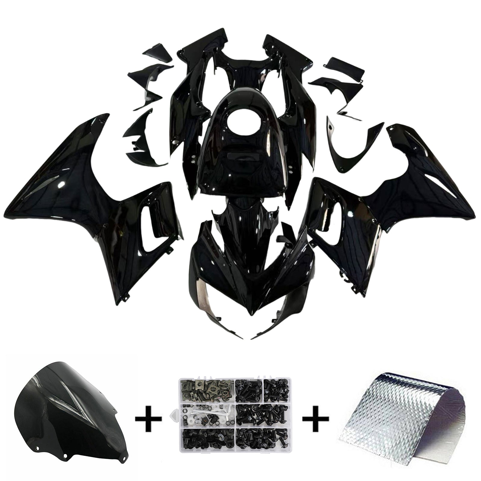 Amotopart 2002-2006 Honda CBR125R Gloss Black Fairing Kit