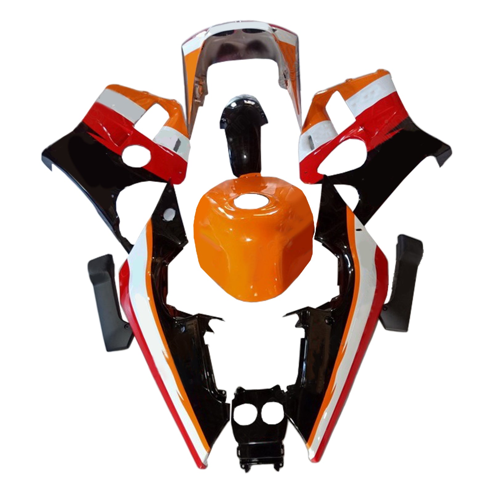 Amotopart 1988-1989 Honda CBR250RR Red & Orange Repjol Fairing Kit