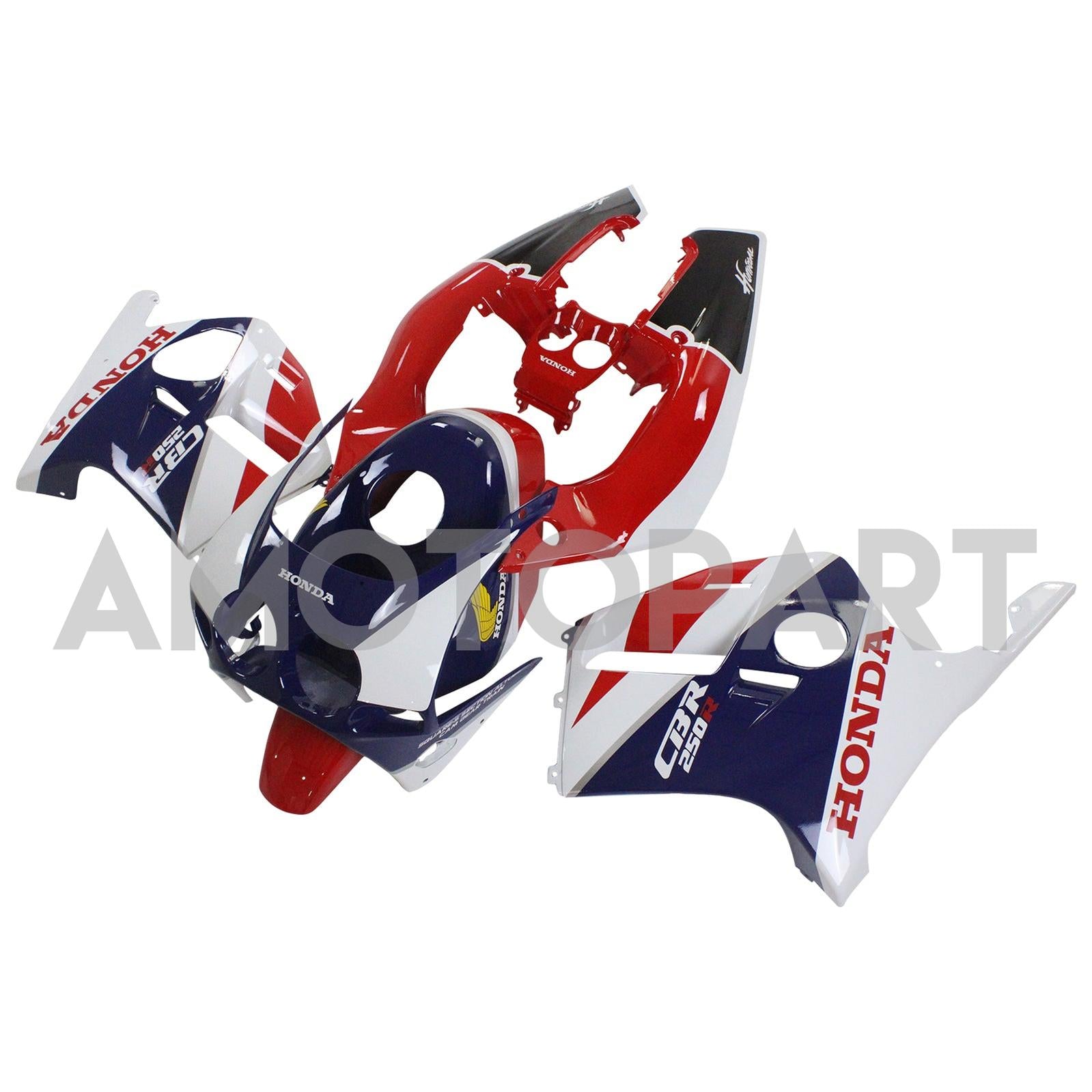 Amotopart 1988-1989 CBR250RR MC19 Honda Rot&Blaues Verkleidungsset