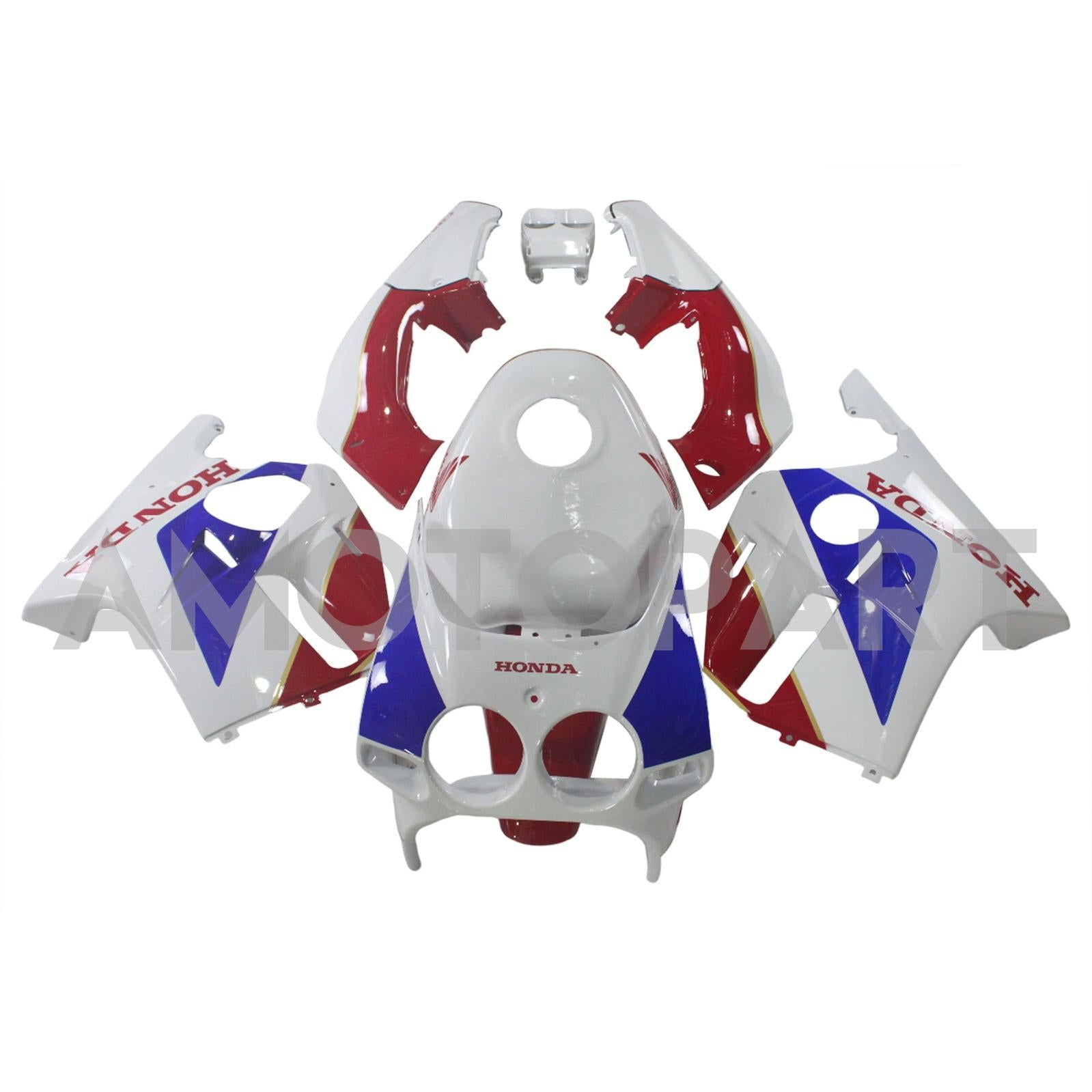Amotopart 1988-1989 Honda CBR250RR MC19 White Blue Red & Logo Fair Kit