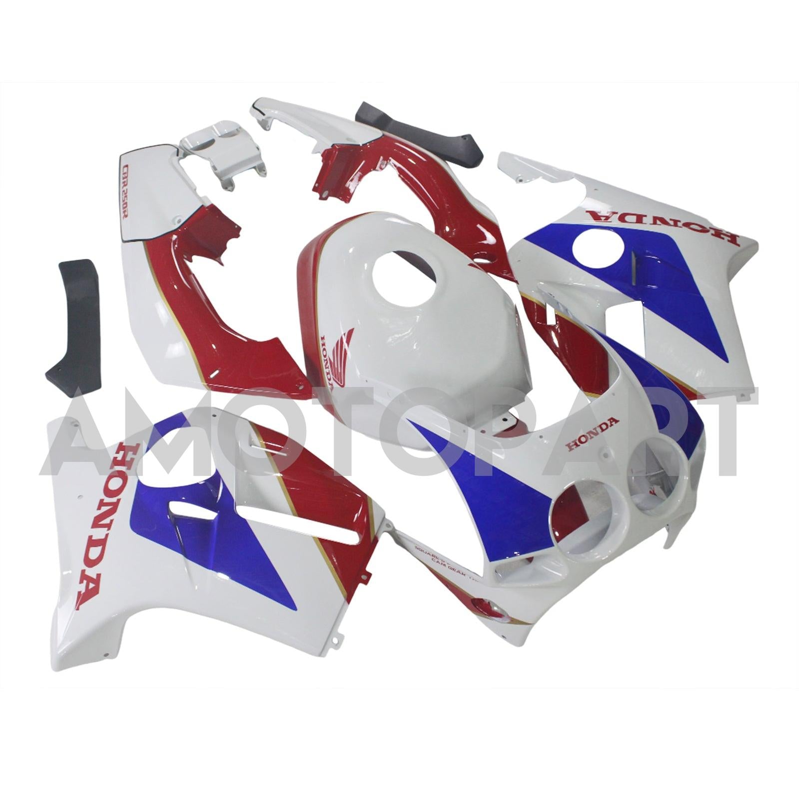 Amotopart 1988-1989 Honda CBR250RR MC19 White Blue Red & Logo Fair Kit