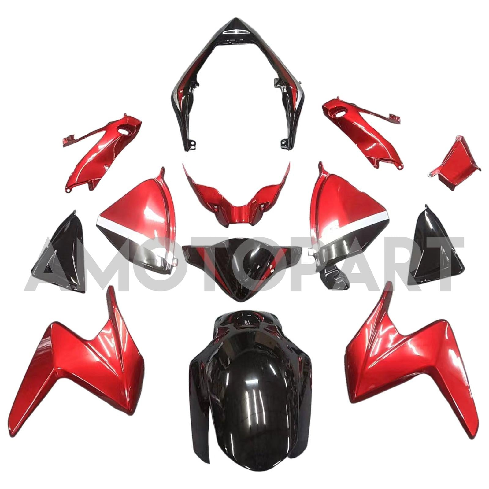 Amotopart Honda CB1000R 2008-2015 Rot&Schwarzes Verkleidungsset