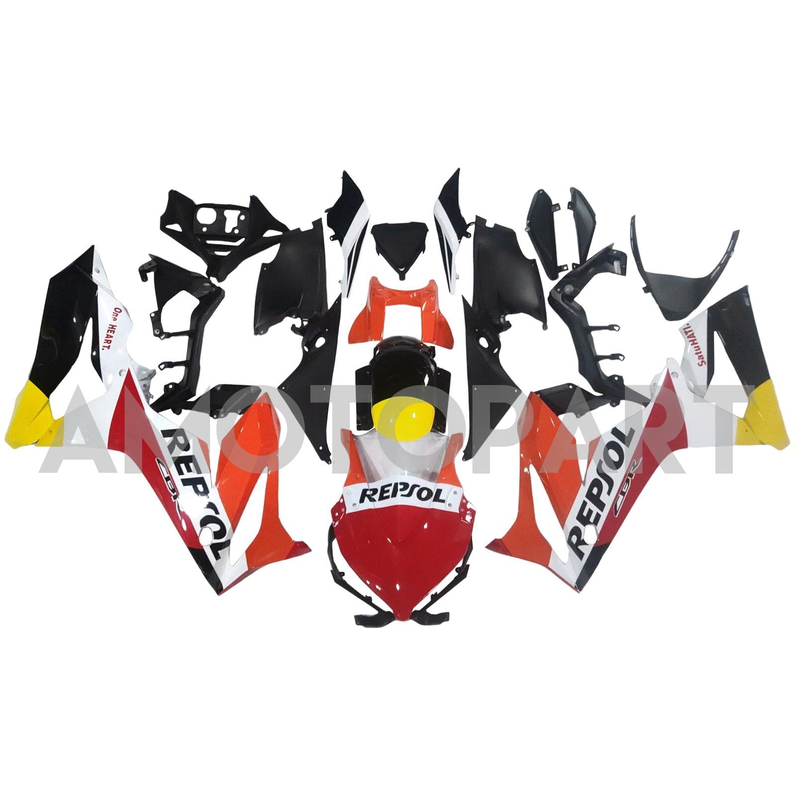 Amotopart 2019-2020 CBR650R Honda Kit de carenado Repsol rojo naranja