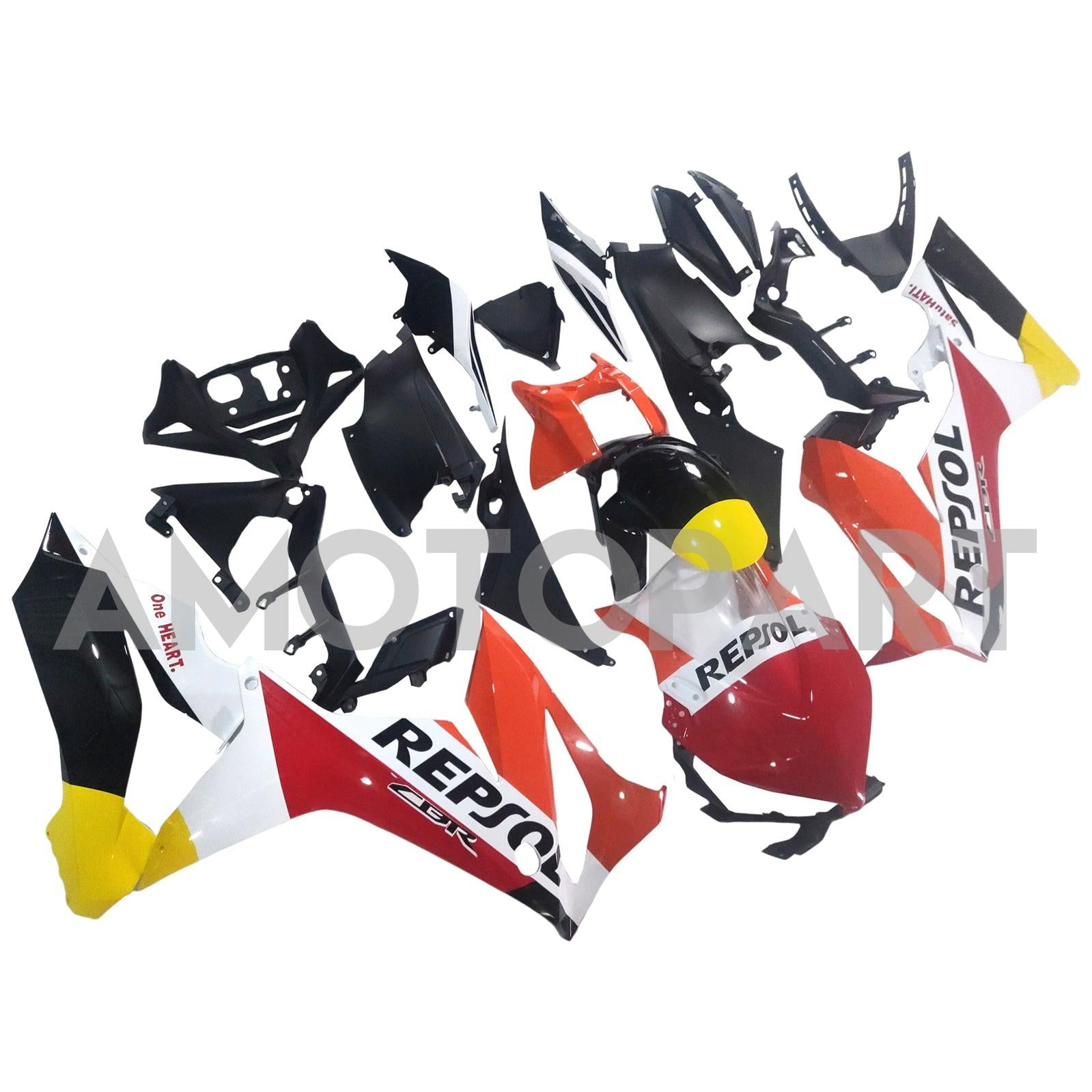 Amotopart 2019-2020 CBR650R Honda Kit de carenado Repsol rojo naranja