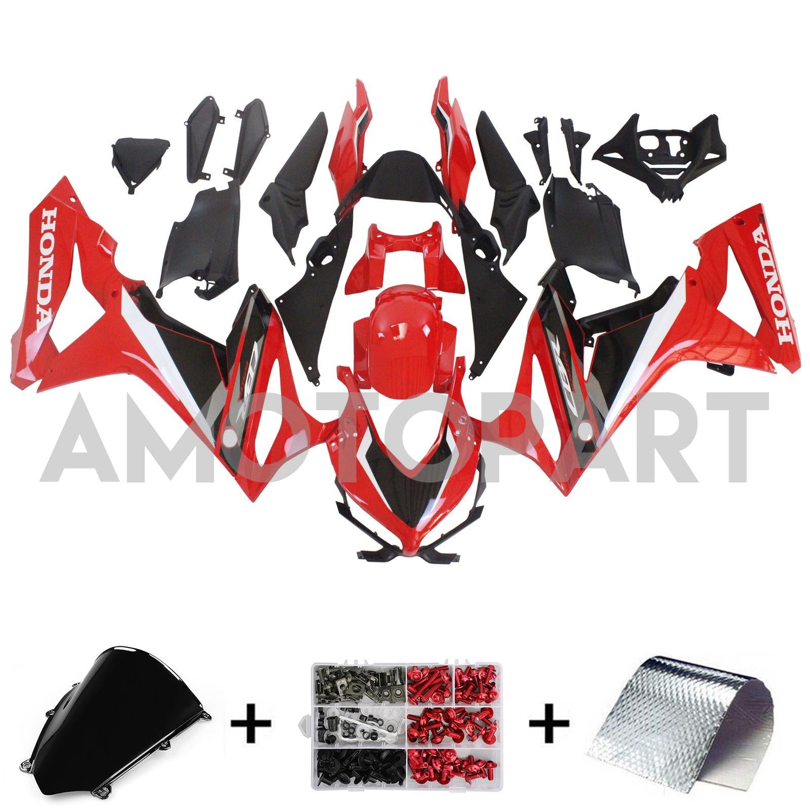Amotopart Honda CBR650R 2021-2023 Red&Black Fairing Kit