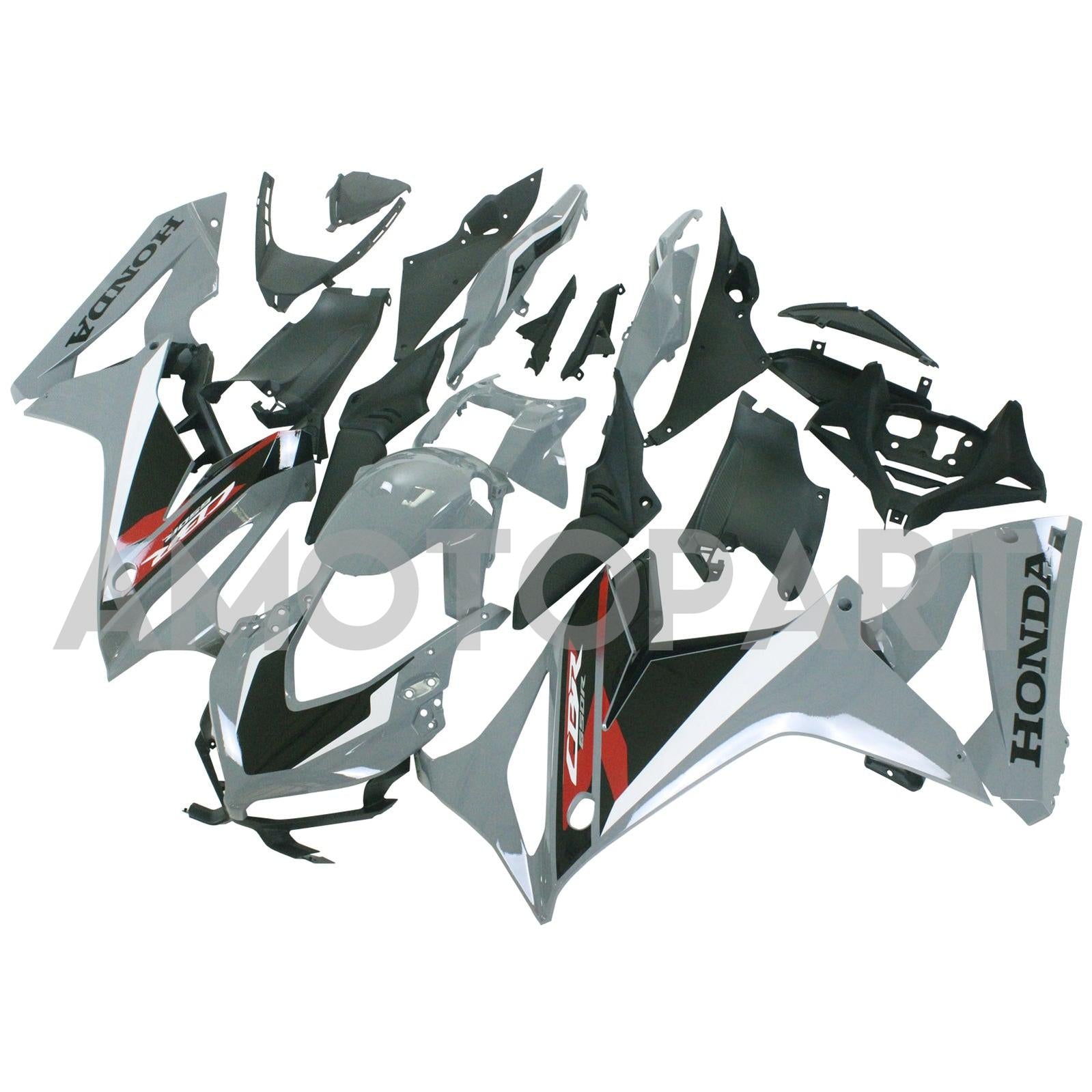 Amotopart Honda CBR650R 2021-2023 Kit de carénage noir gris
