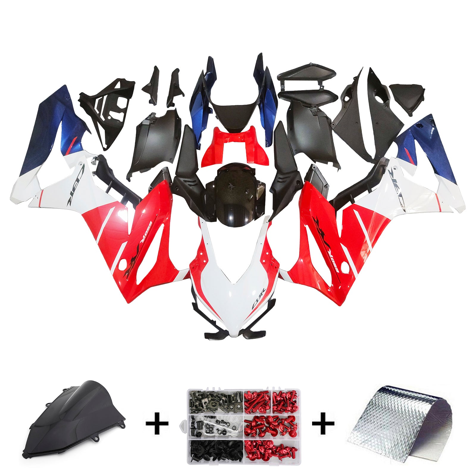 Amotopart 2021-2023 CBR650R Honda Red&Black Fairing Kit