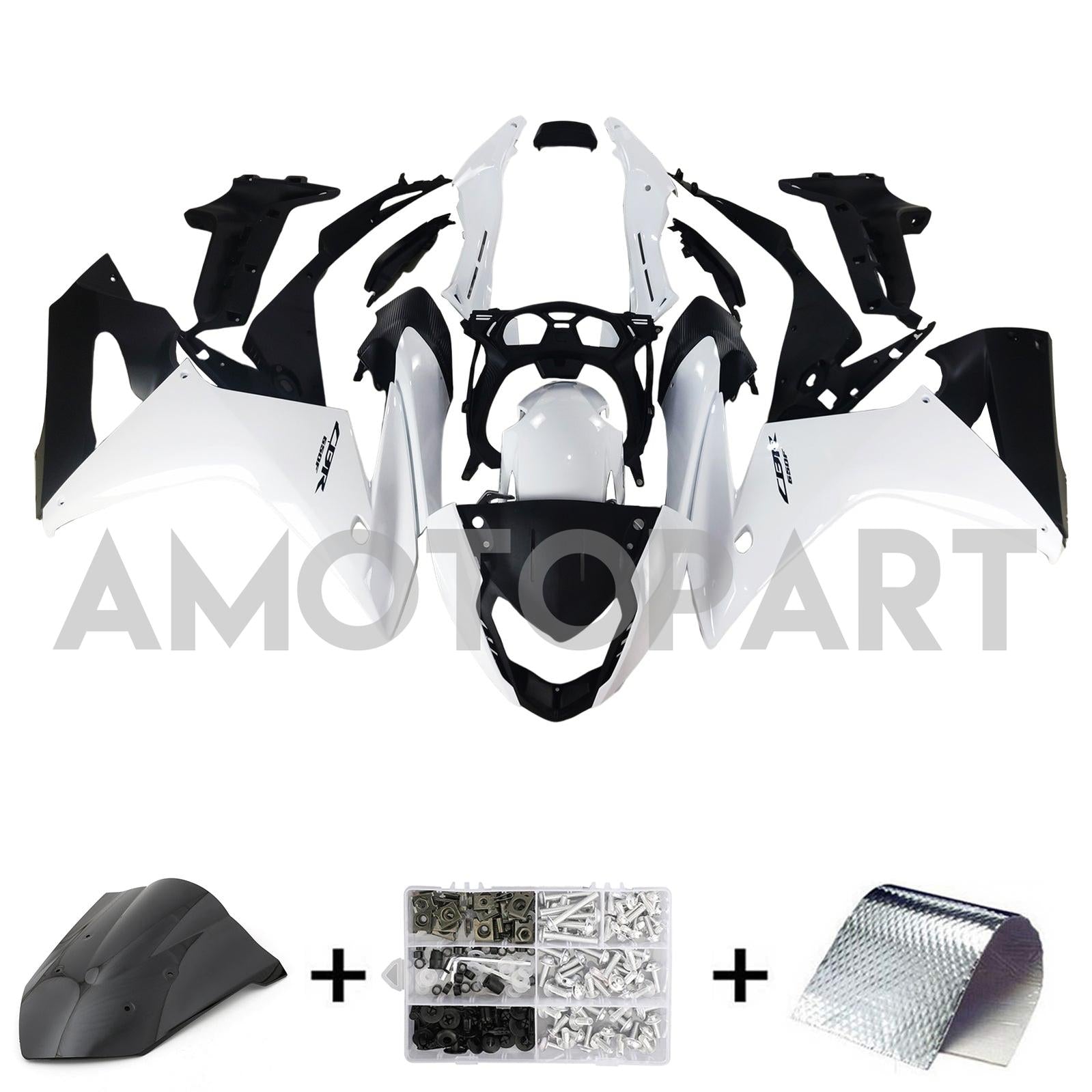 Amotopart Honda CBR650F 2014-2016 White Style1 Fairing Kit