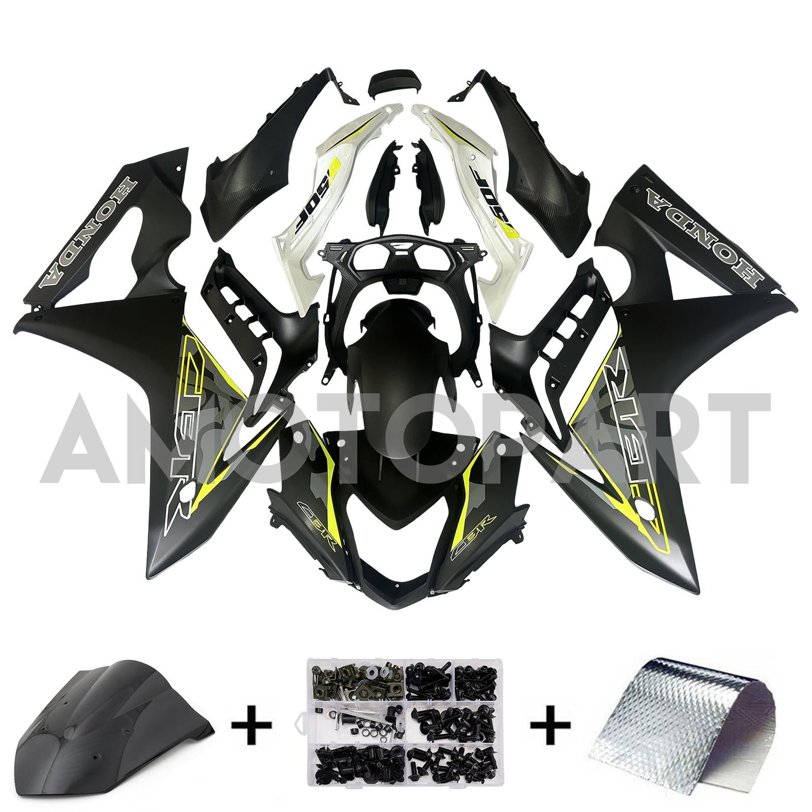 Amotopart Honda CBR650F 2014-2016 Matte Black Style3 Failing Kit